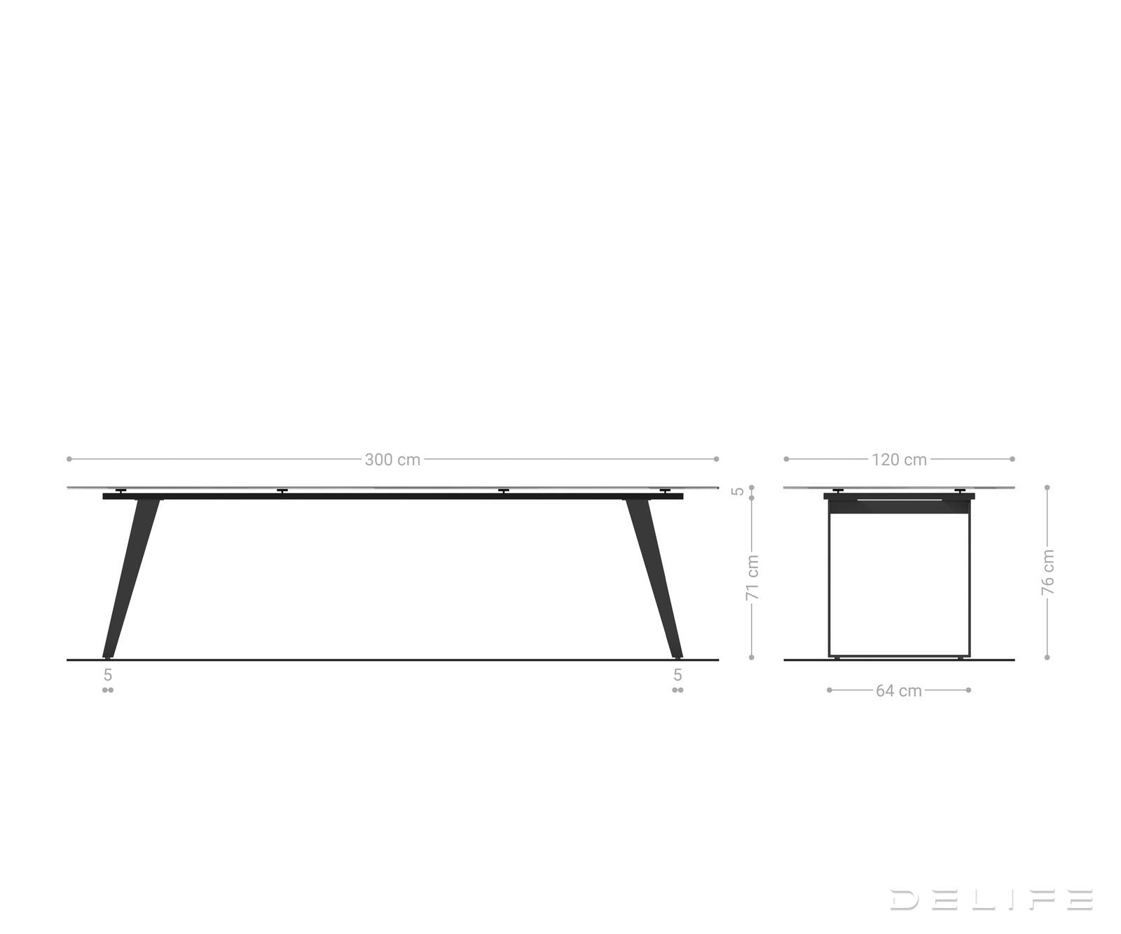 Blagovaonski stol Edge Boot 300x120cm, Materijal: Keramika Minas Melange