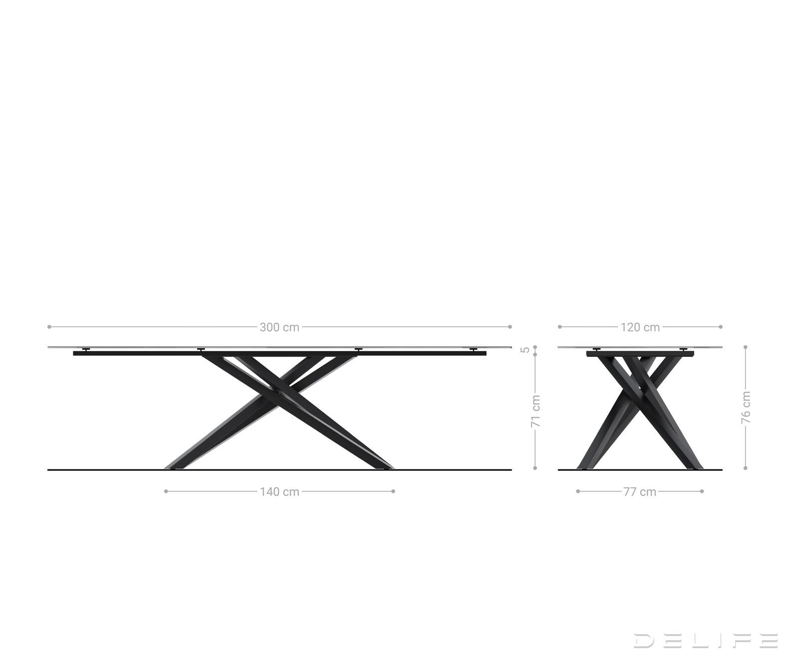 Blagovaonski stol Edge Boot 300x120cm, Materijal: Keramika Minas Melange