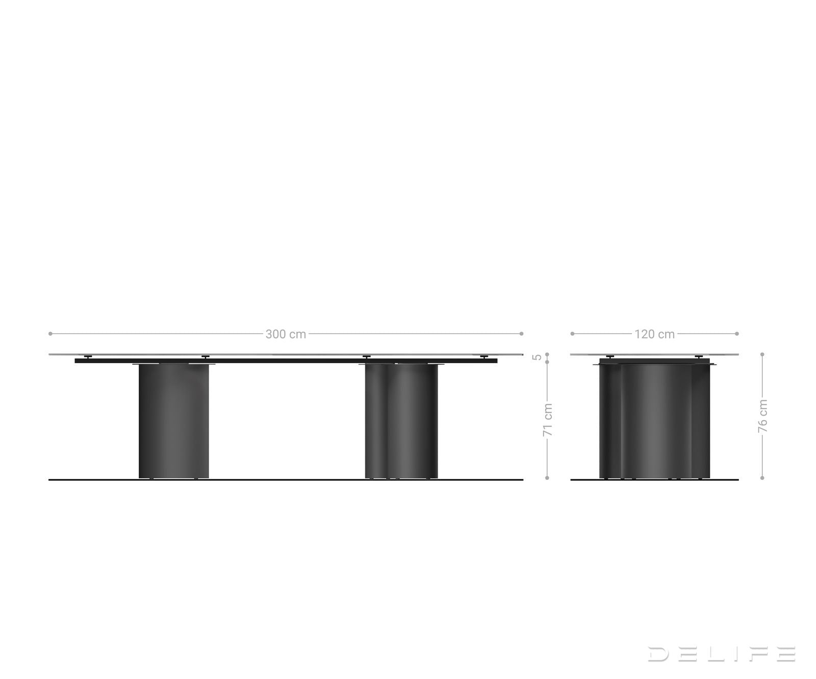 Blagovaonski stol Edge Boot 300x120cm, Materijal: Keramika Minas Melange