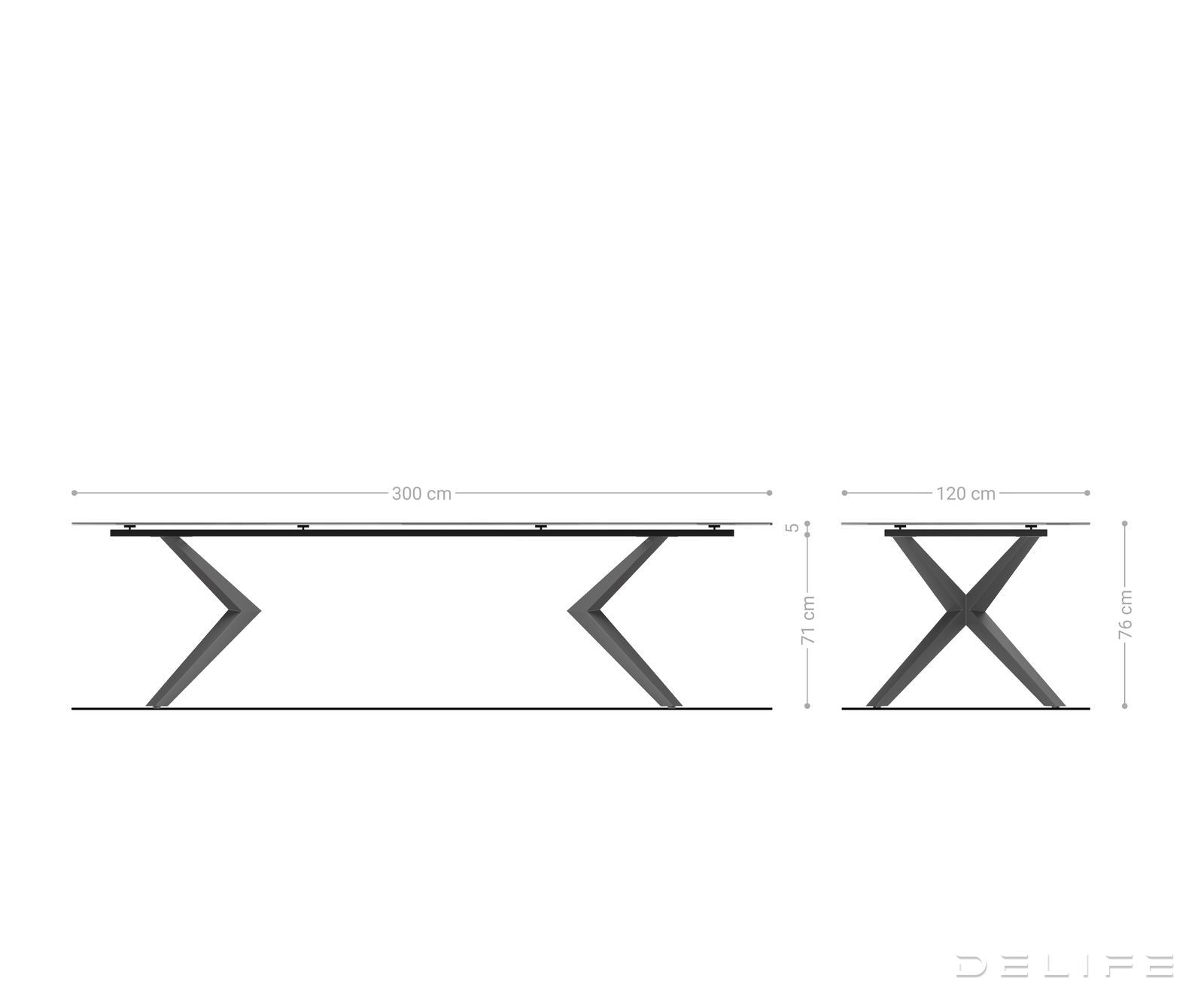 Blagovaonski stol Edge Boot 300x120cm, Materijal: Keramika Minas Melange
