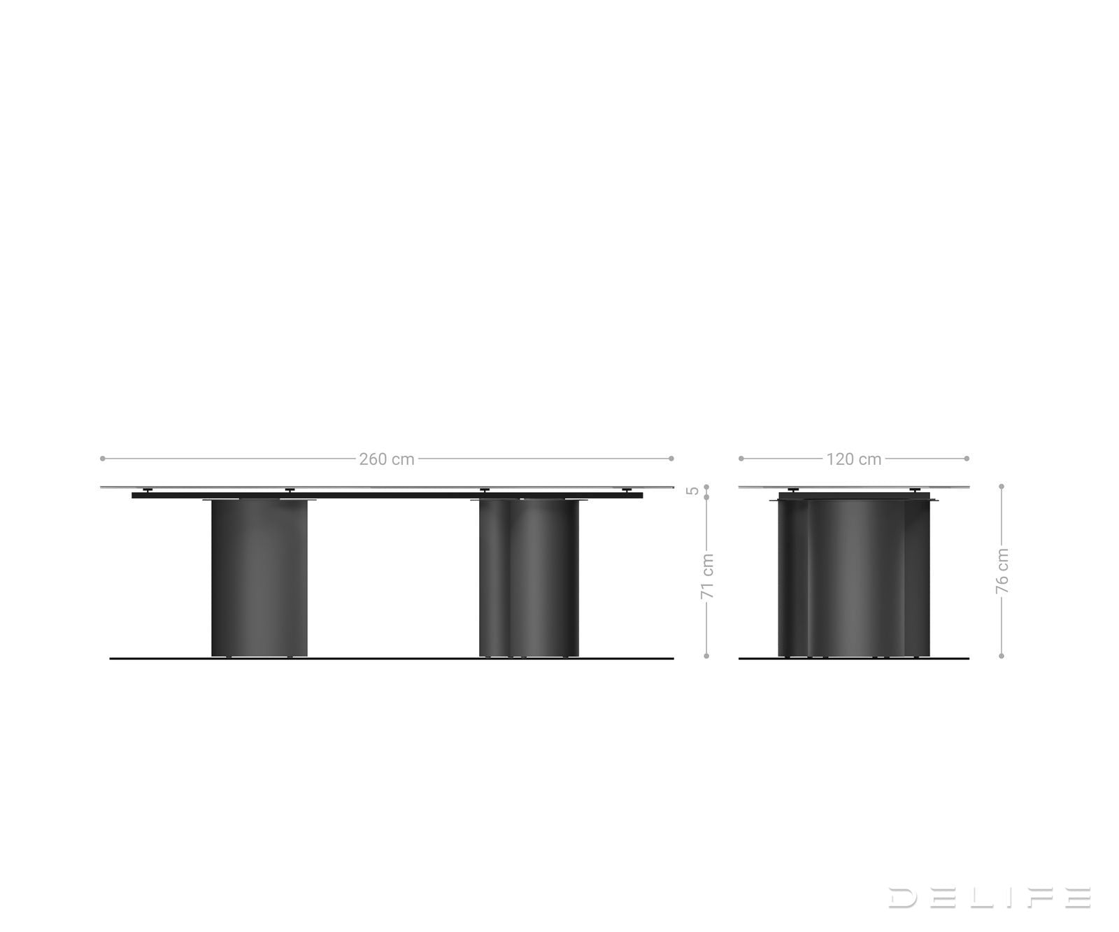 Blagovaonski stol Edge 260x120cm, Materijal: Bagrem
