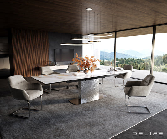 Blagovaonski stol Edge 200/300x100cm, Materijal: Keramika Onyx Pearl