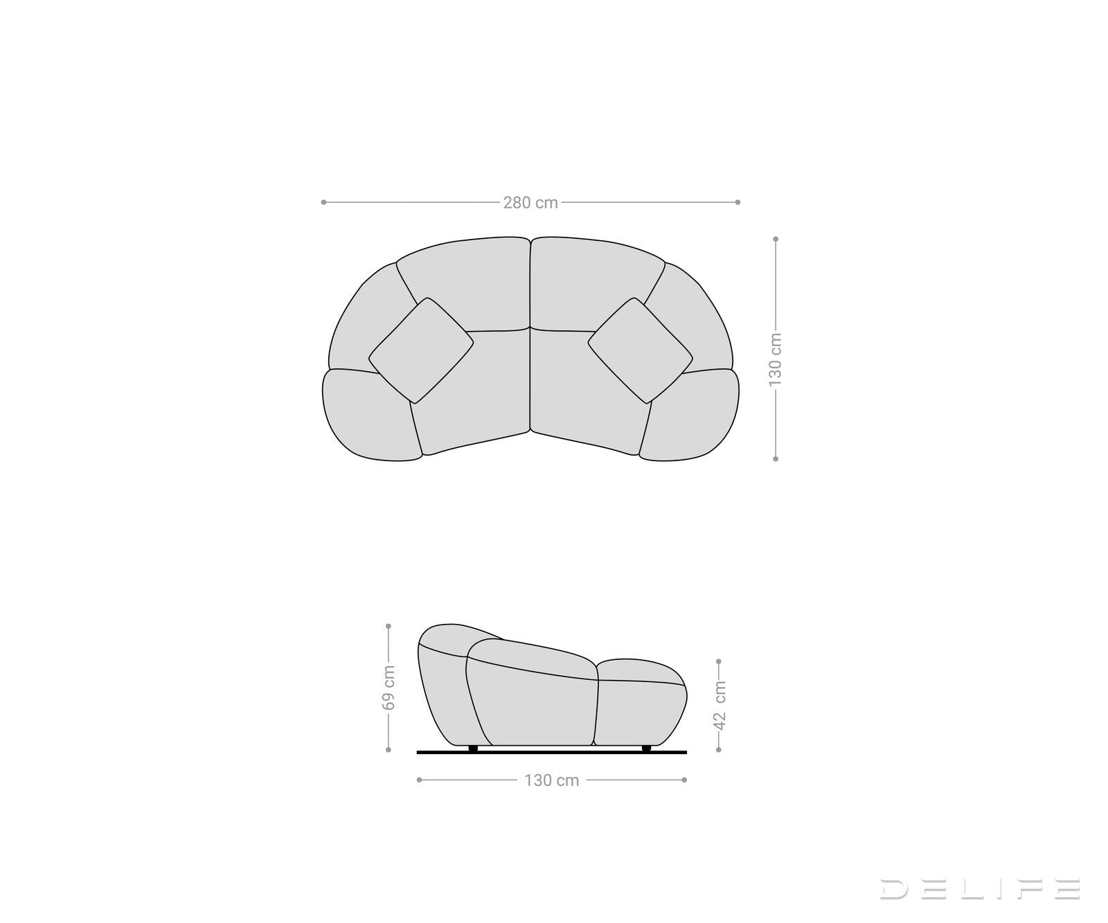 Sofa Lunna 280x170cm, Materijal: Boucle