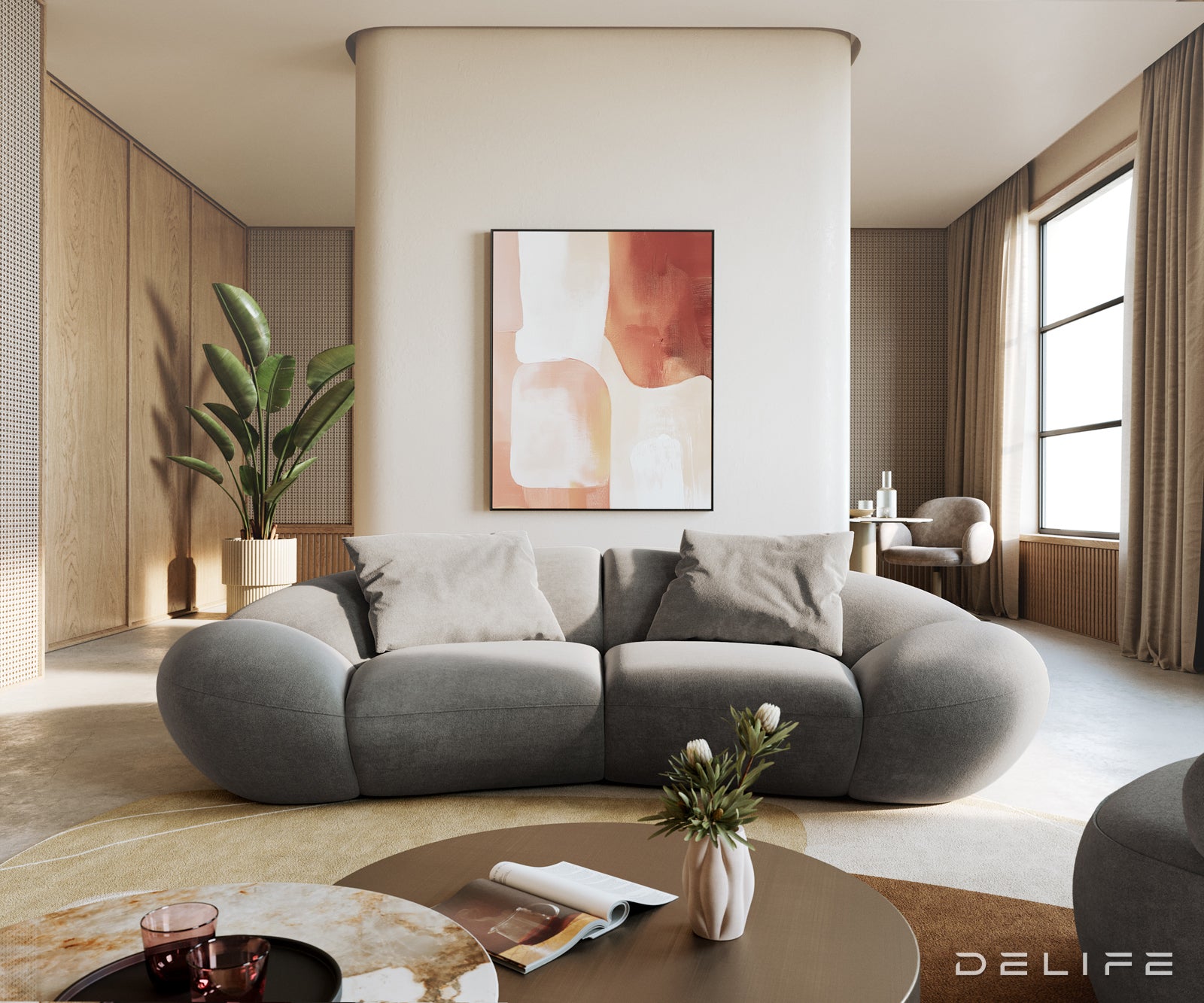 Sofa Lunna 280x170cm, Materijal: Strukturirana tkanina