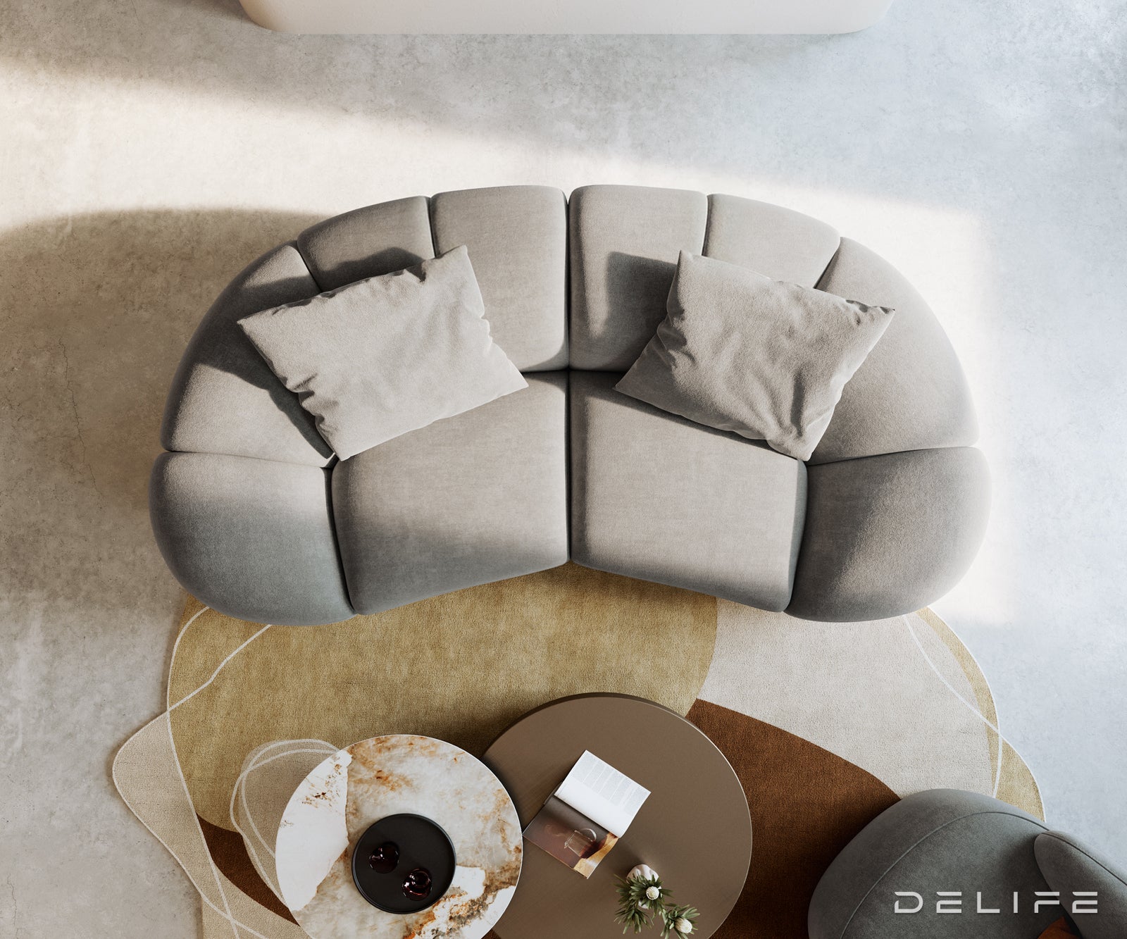 Sofa Lunna 280x170cm, Materijal: Strukturirana tkanina