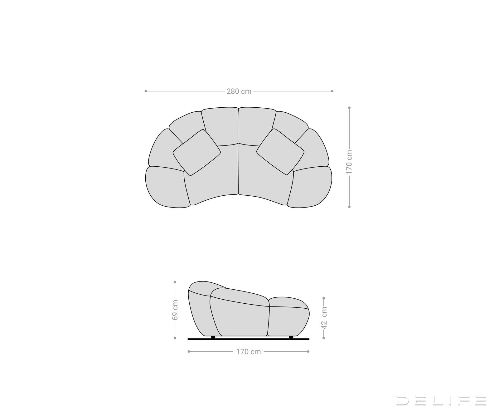 Sofa Lunna 280x170cm, Materijal: Boucle