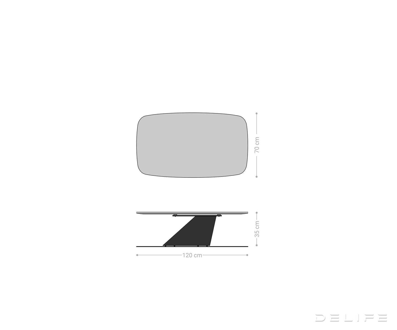 Klub stolić Edge Boot 120x70cm, Materijal: Keramika Beton Siva