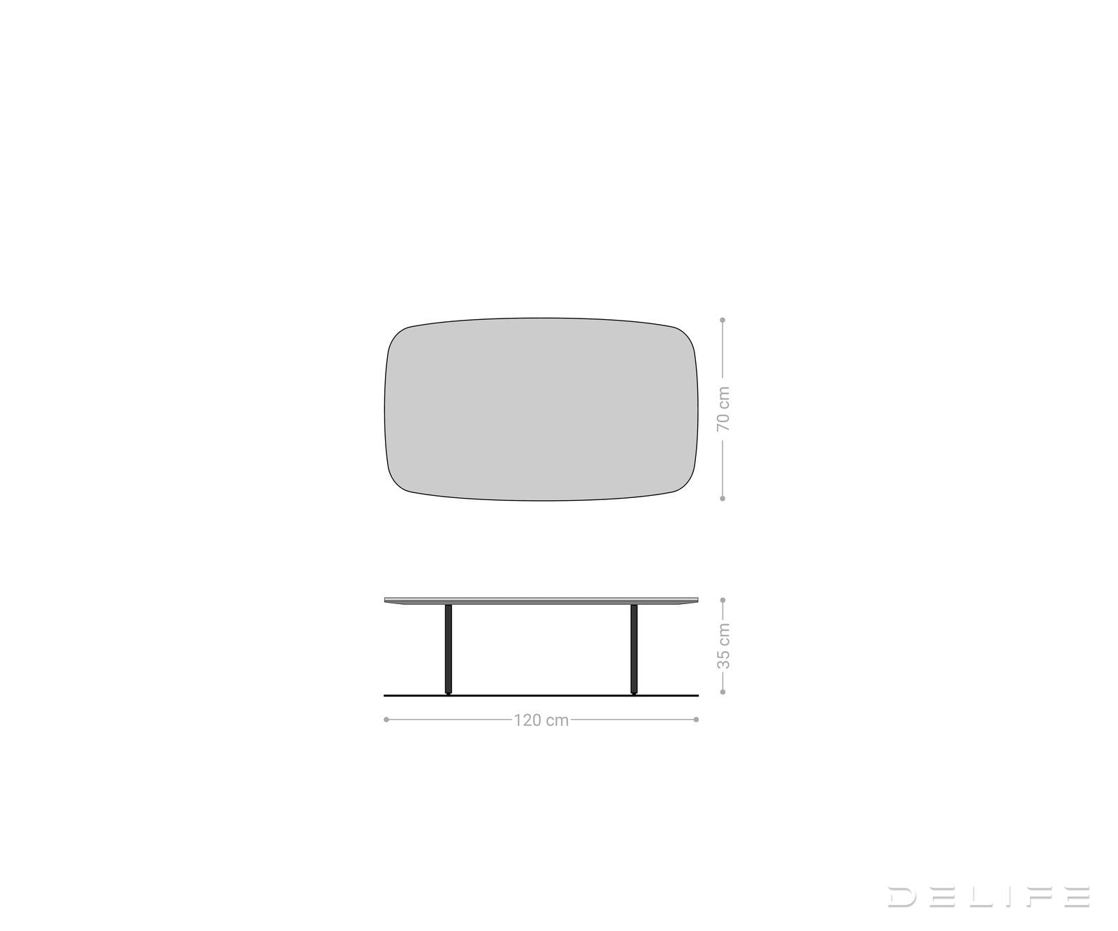 Klub stolić Edge Boot 120x70cm, Materijal: Keramika Beton Siva