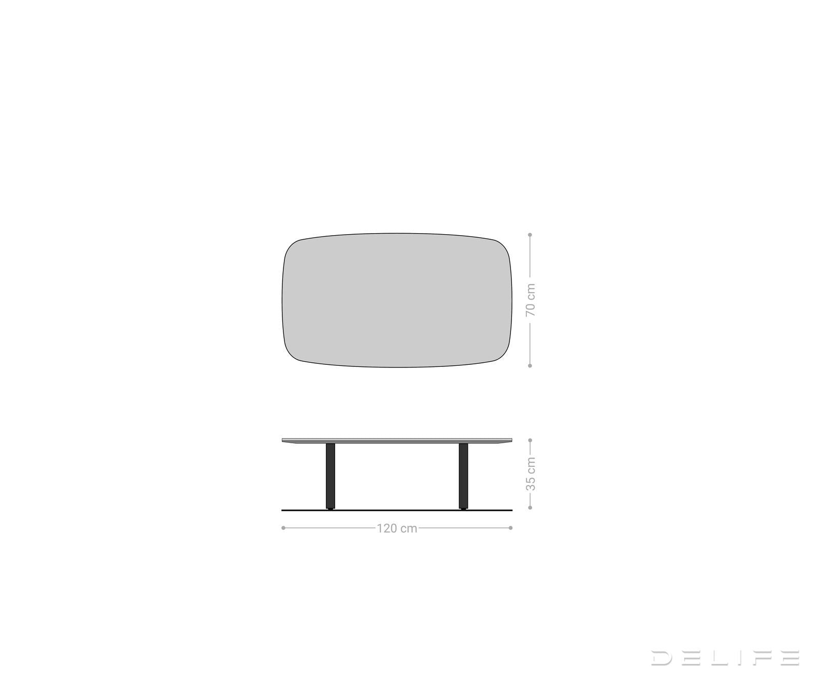 Klub stolić Edge Boot 120x70cm, Materijal: Keramika Beton Siva