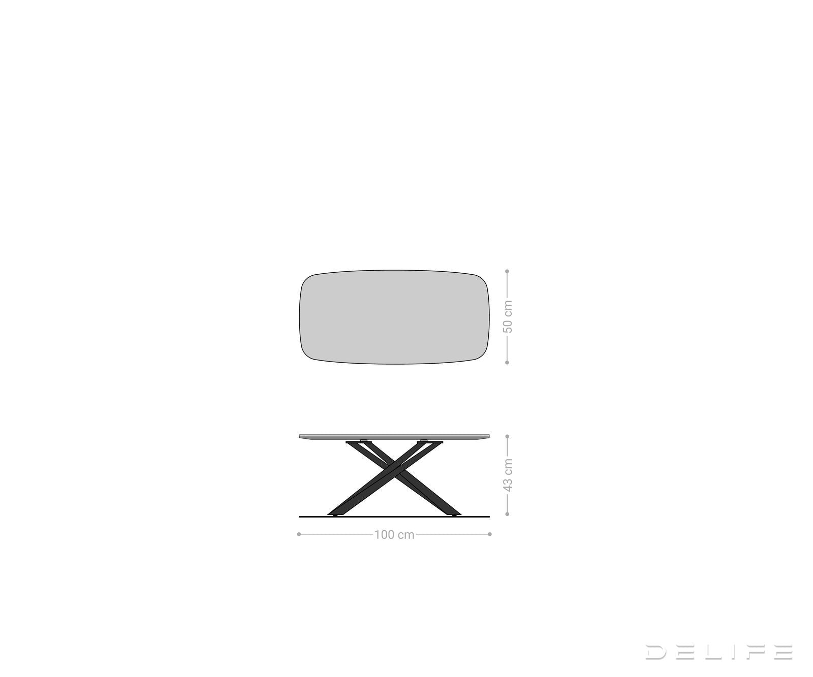 Klub stolić Edge Boot 100x50cm, Materijal: Keramika Beton