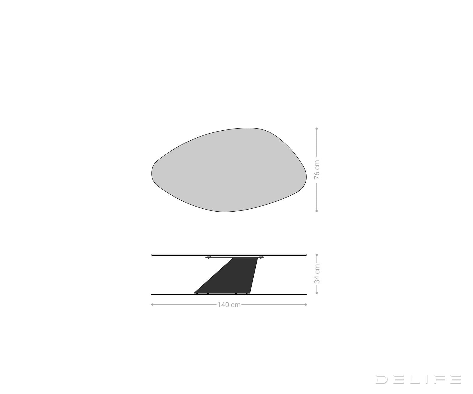 Klub stolić Edge 140x75cm, Materijal: Keramika Patagonia