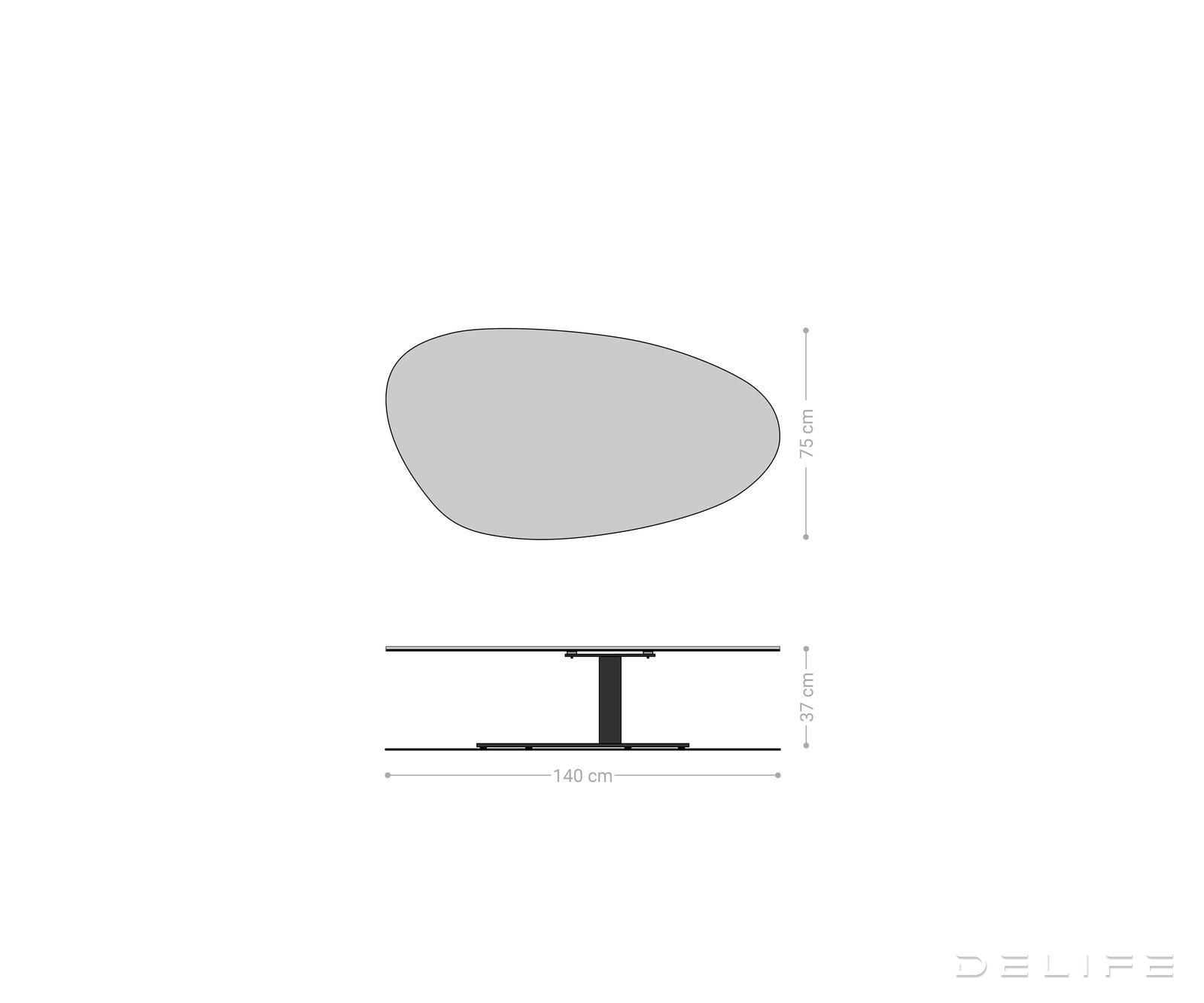 Klub stolić Edge 140x75cm, Materijal: Keramika Patagonia