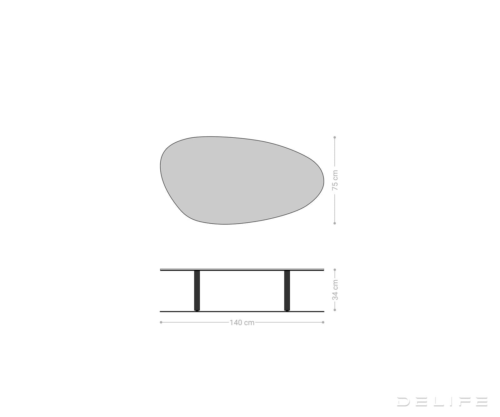 Klub stolić Edge 140x75cm, Materijal: Keramika Patagonia
