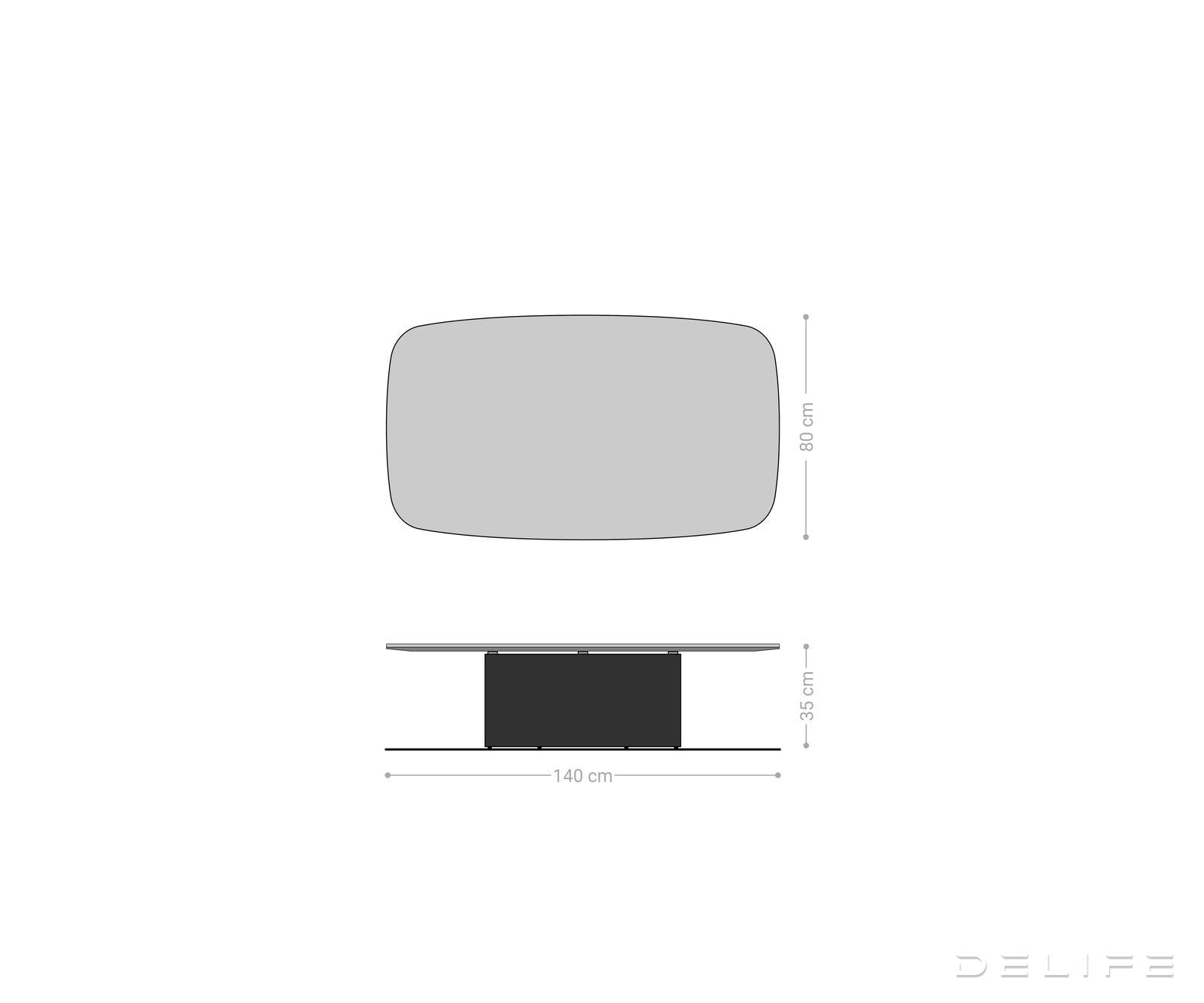 Klub stolić Edge 140x80cm, Materijal: Keramika Patagonia