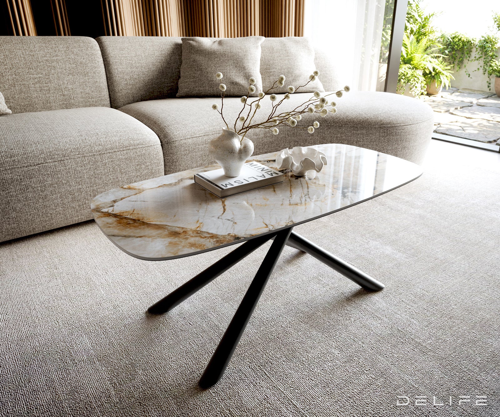 Klub stolić Edge 100x50cm, Materijal: Keramika