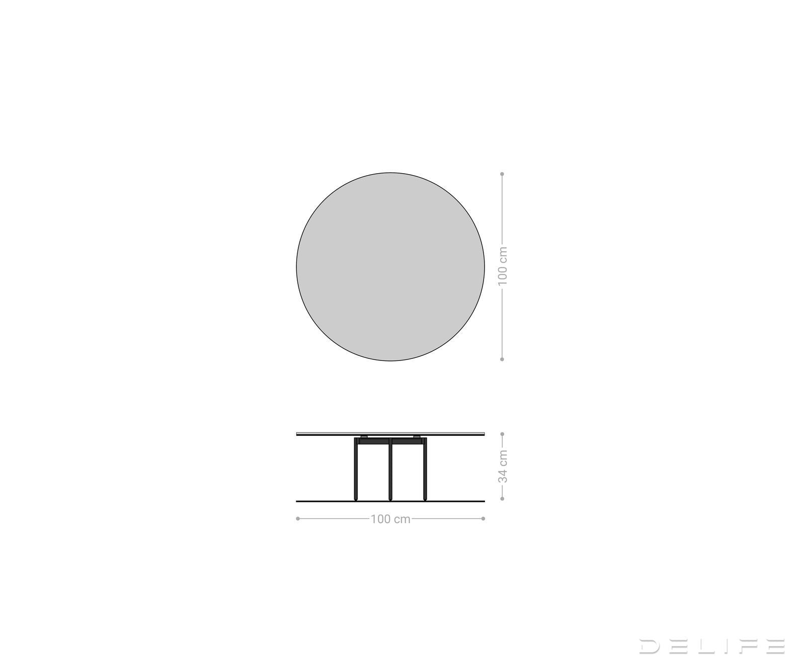 Klub stolić Edge 100x100cm, Materijal: Keramika