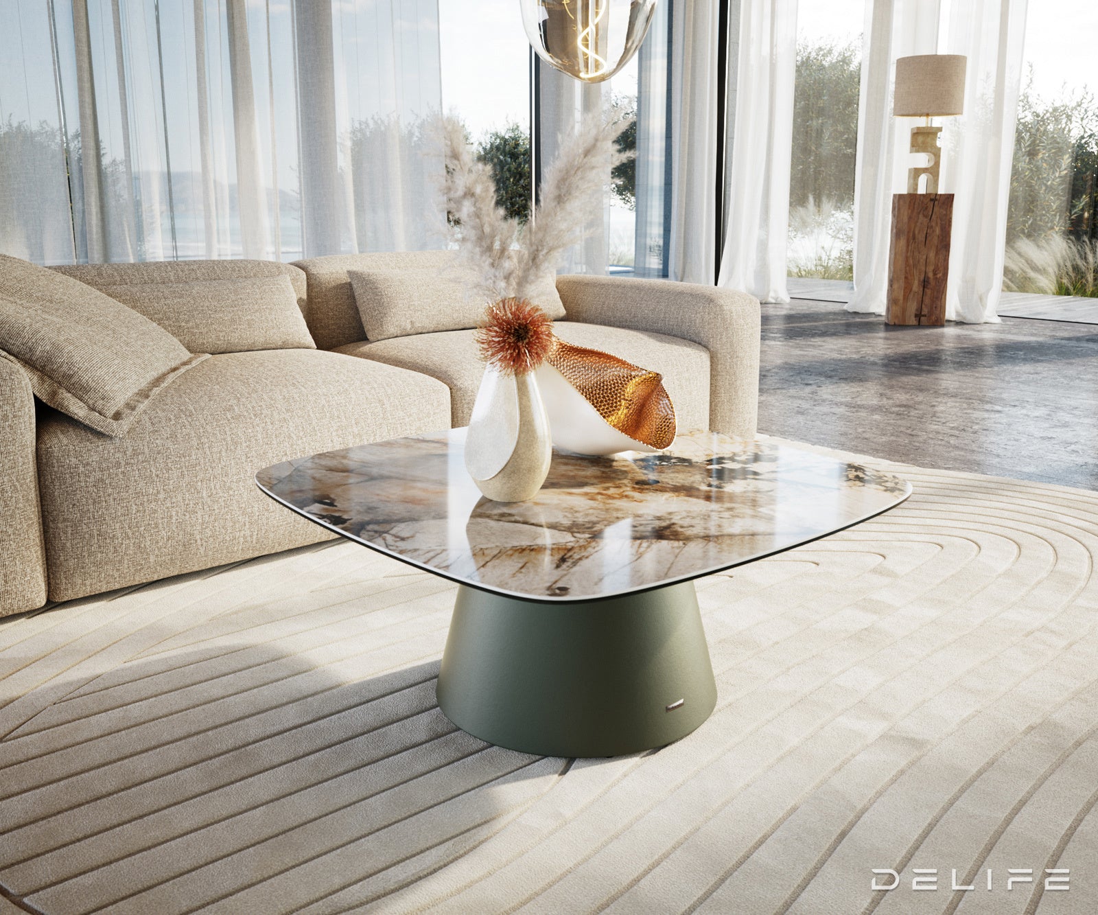 Klub stolić Edge 90x90cm, Materijal: Keramika