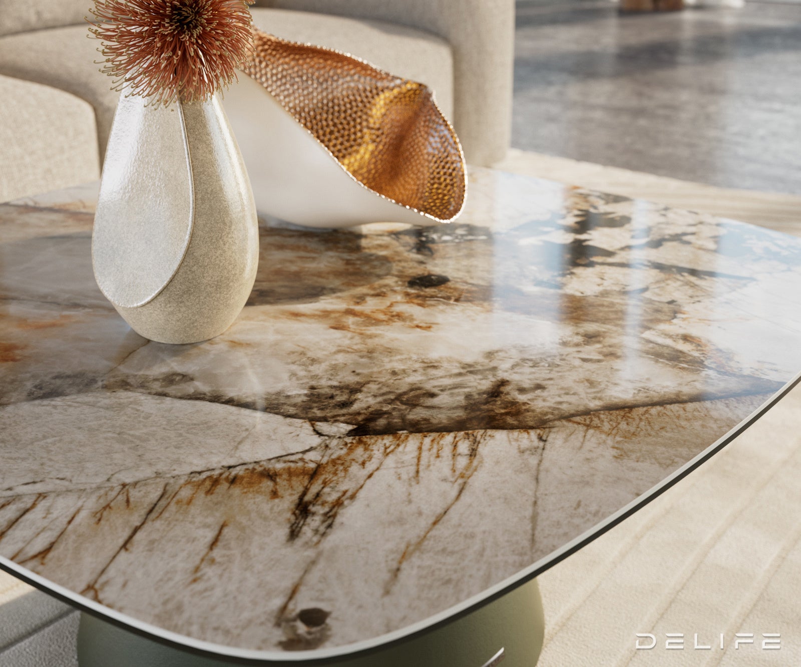 Klub stolić Edge 90x90cm, Materijal: Keramika