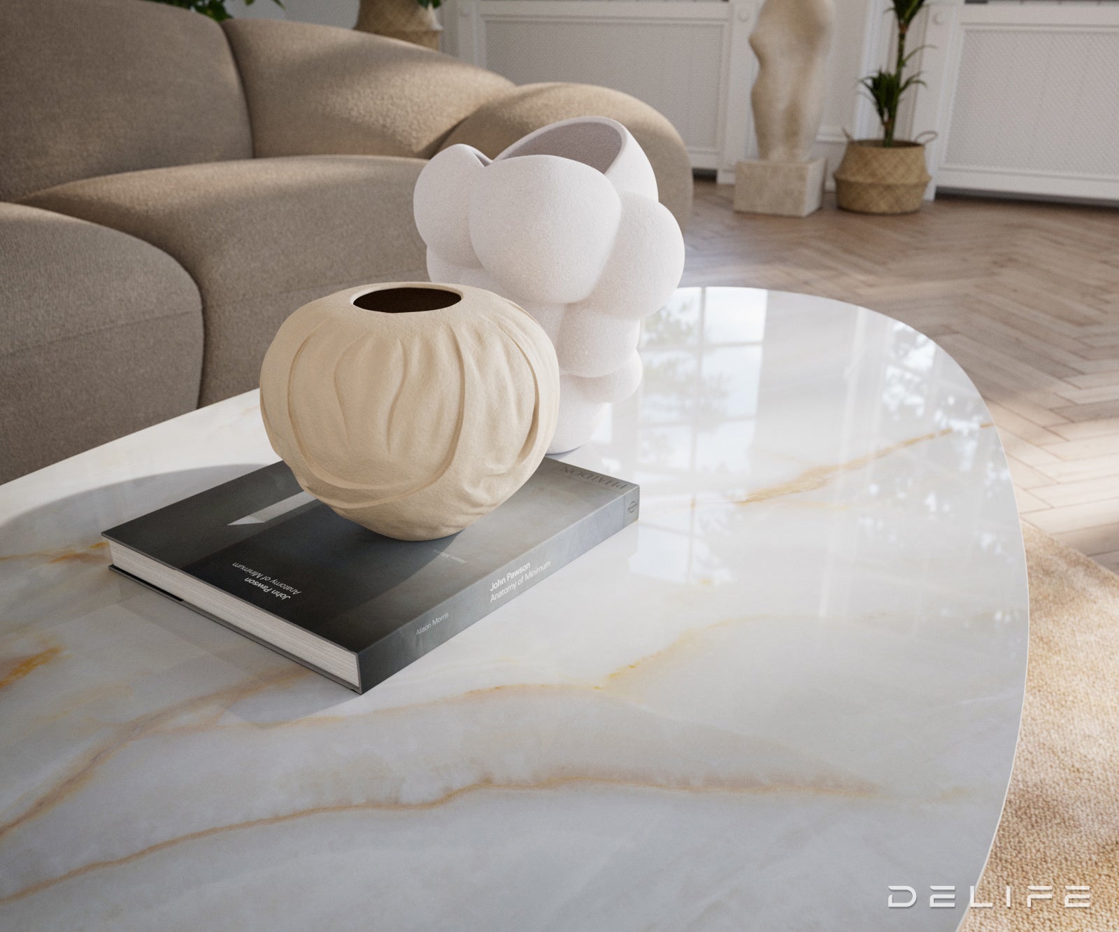 Klub stolić Edge 140x75cm, Materijal: Keramika Onyx Pearl