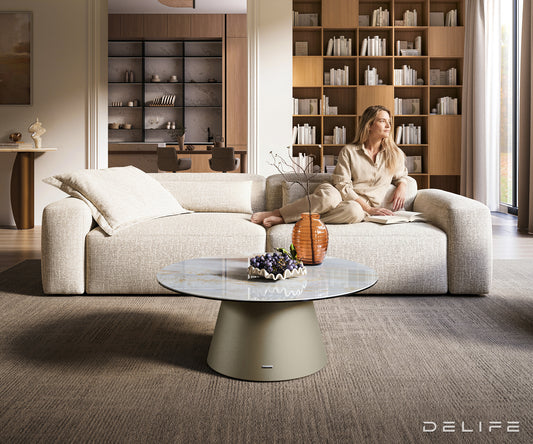 Klub stolić Edge 90x90cm, Materijal: Keramika Onyx Pearl