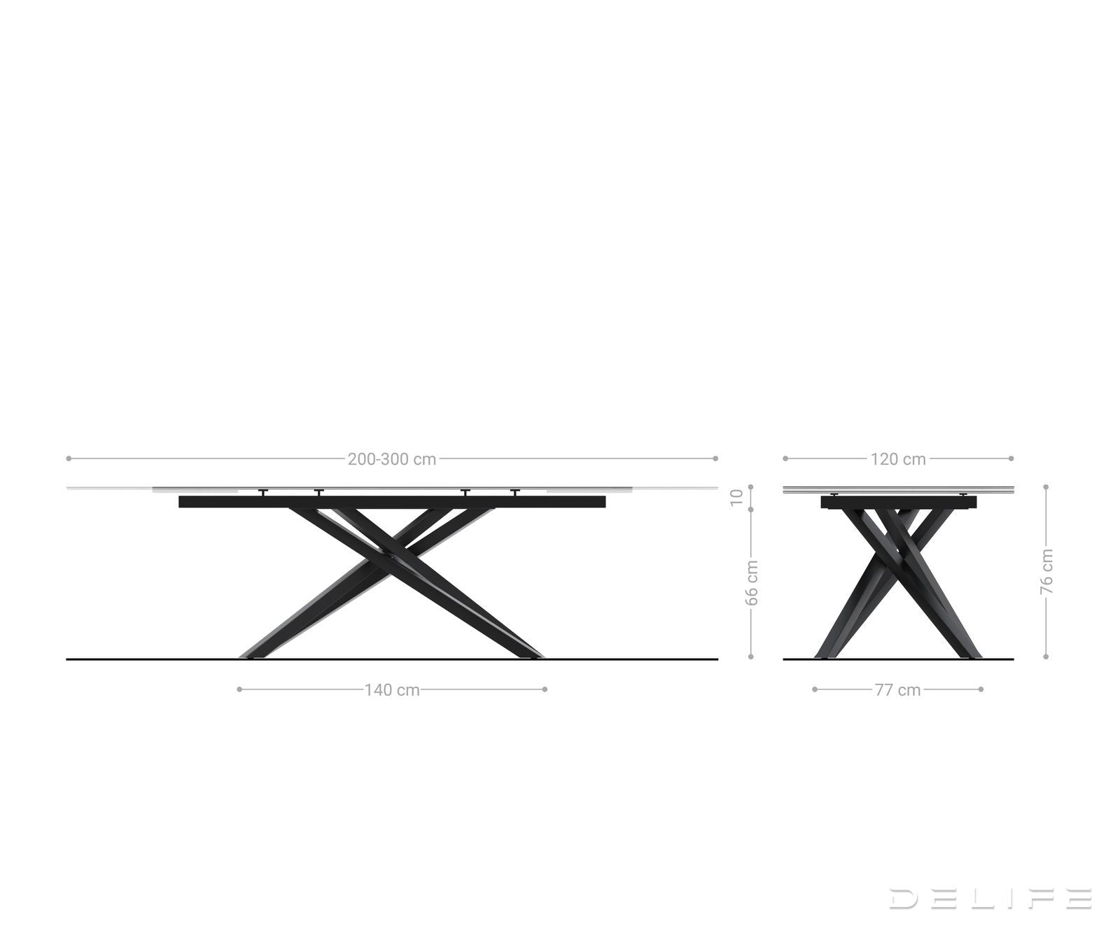 Blagovaonski stol Edge Boot 200/300x100cm, Materijal: Keramika Onyx Pearl