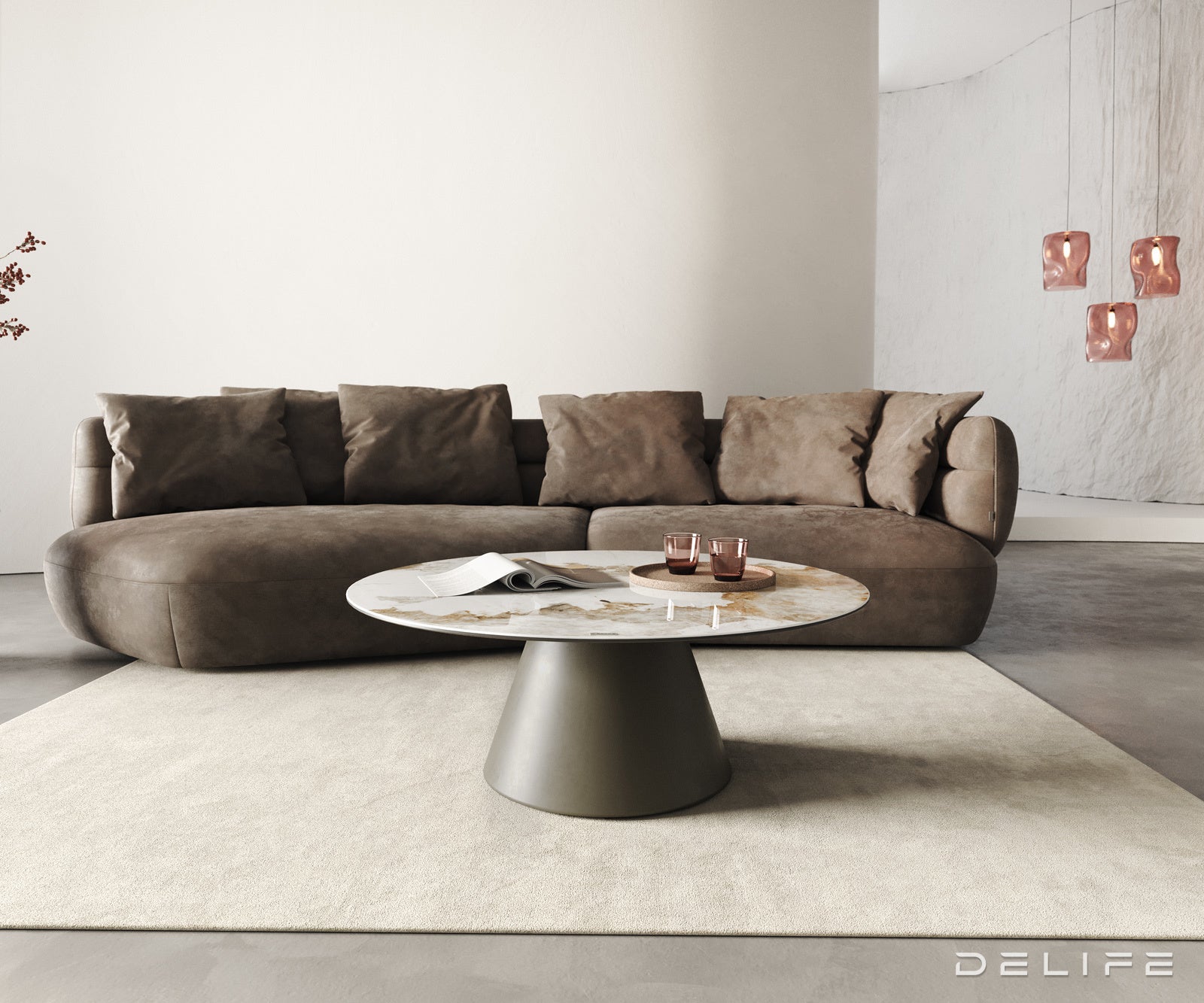 Klub stolić Edge 100x100cm, Materijal: Keramika Minas Melange