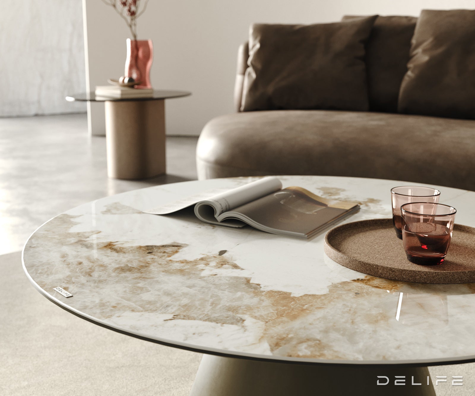 Klub stolić Edge 100x100cm, Materijal: Keramika Minas Melange