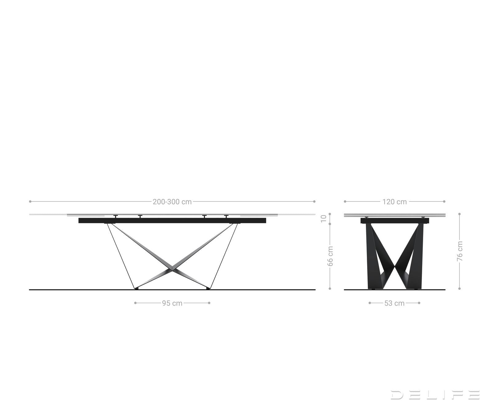 Blagovaonski stol Edge Boot 200/300x100cm, Materijal: Keramika Onyx Pearl