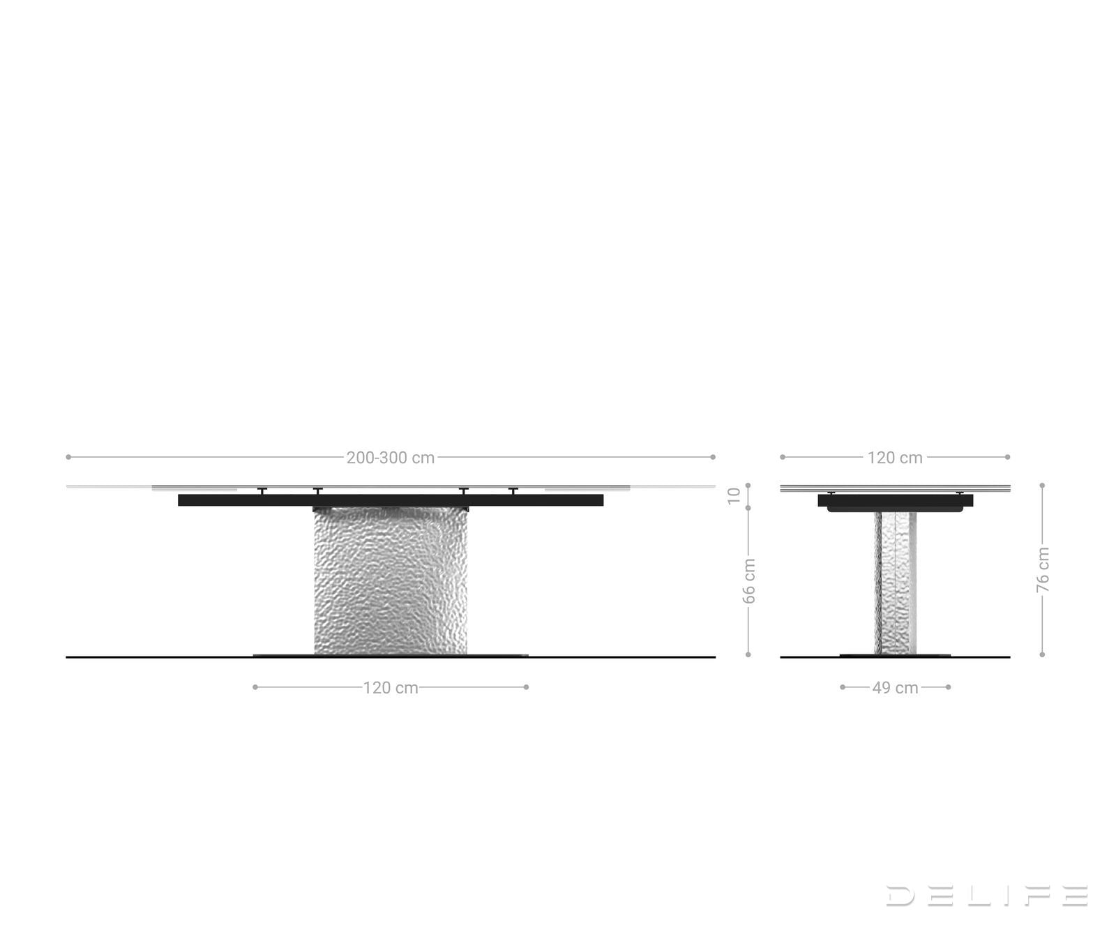 Blagovaonski stol Edge Boot 200/300x100cm, Materijal: Keramika Onyx Pearl