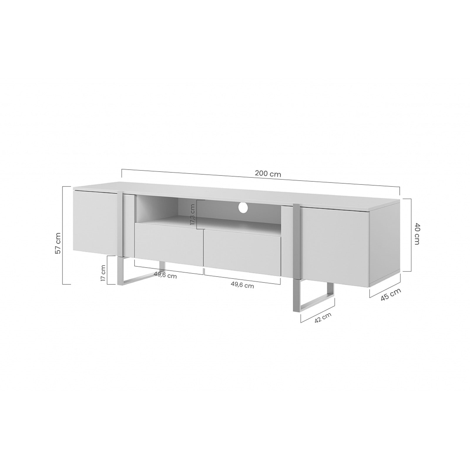 Komoda Verica 200cm, Materijal: Laminirana ploča