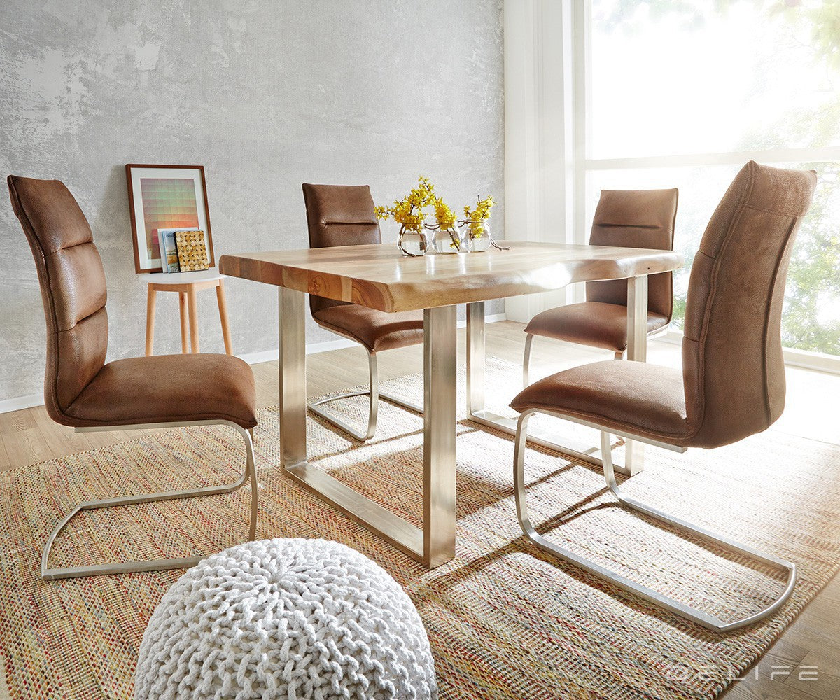 Blagovaonski stol Edge, Materijal: Bagrem, Debljina ploče: 5,5cm