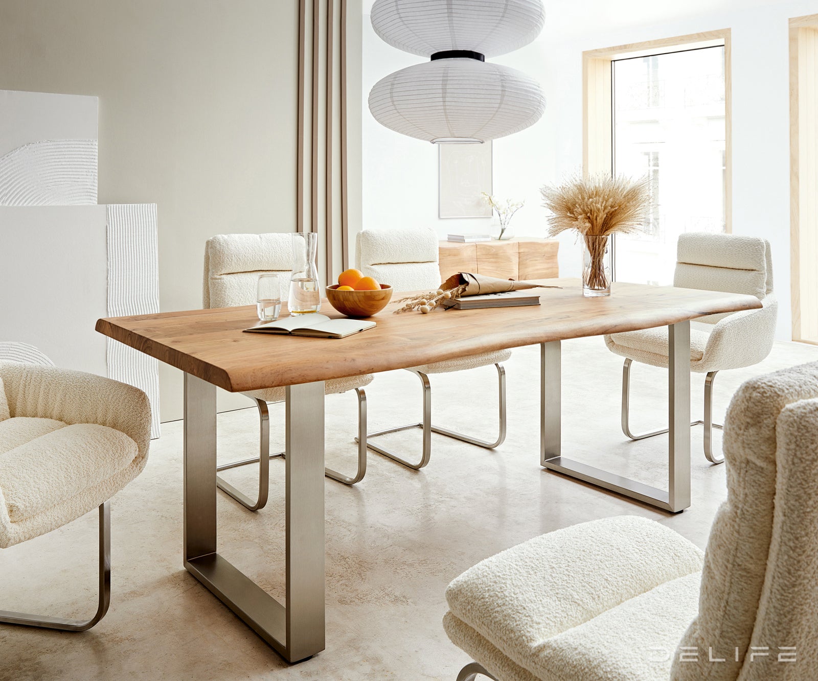 Blagovaonski stol Edge, Materijal: Bagrem, Debljina ploče: 5,5cm