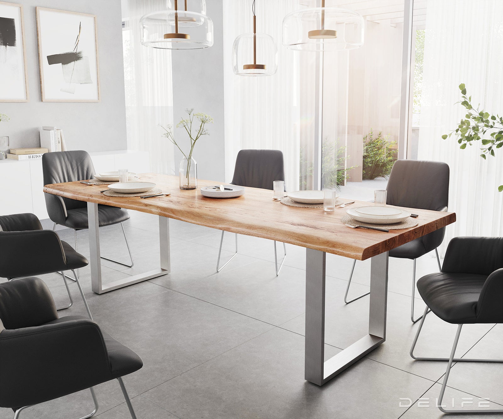 Blagovaonski stol Edge, Materijal: Bagrem, Debljina ploče: 5,5cm