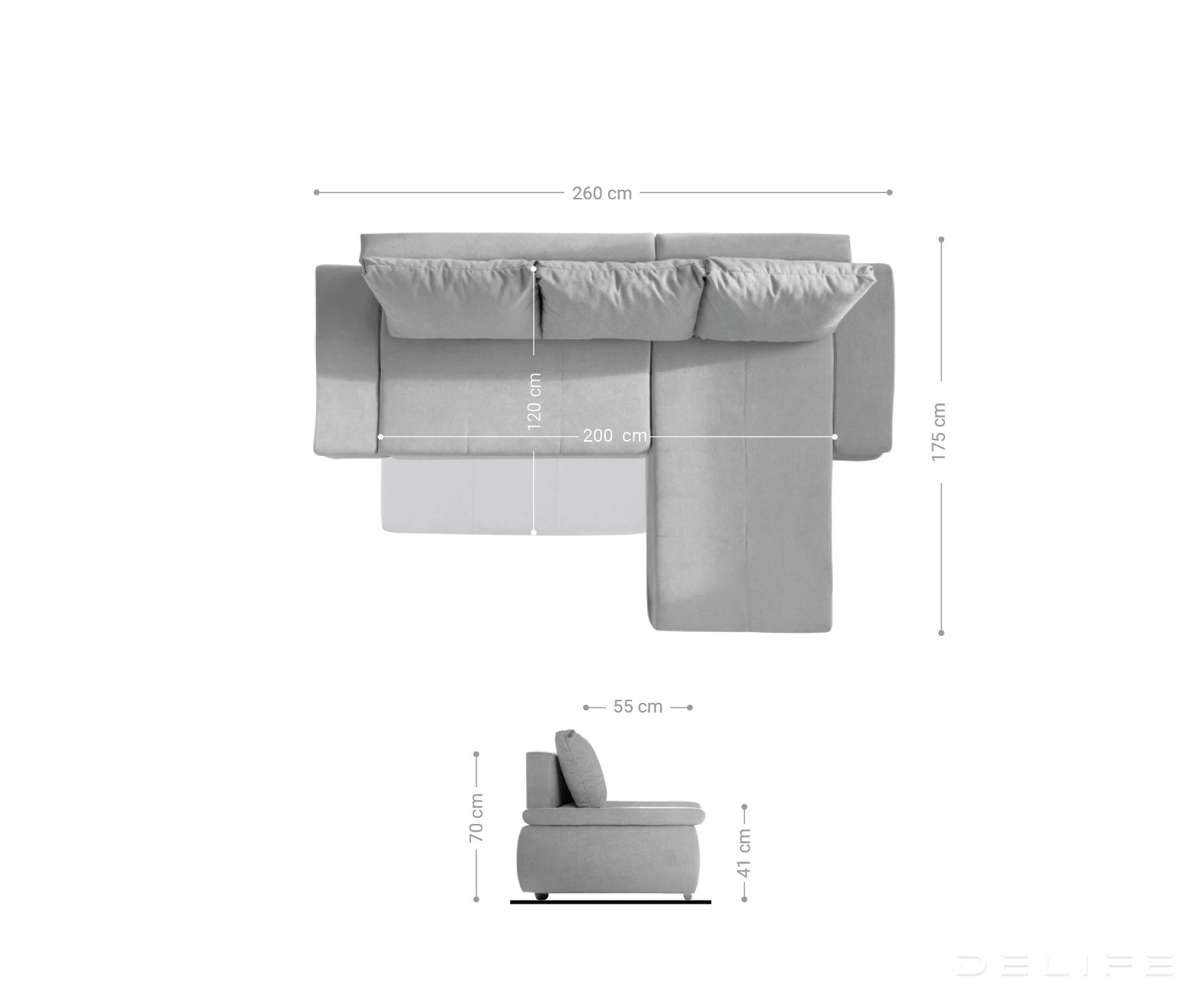 Kutna garnitura Abilene na razvlačenje 260x175cm, Materijal: Mikrovelur