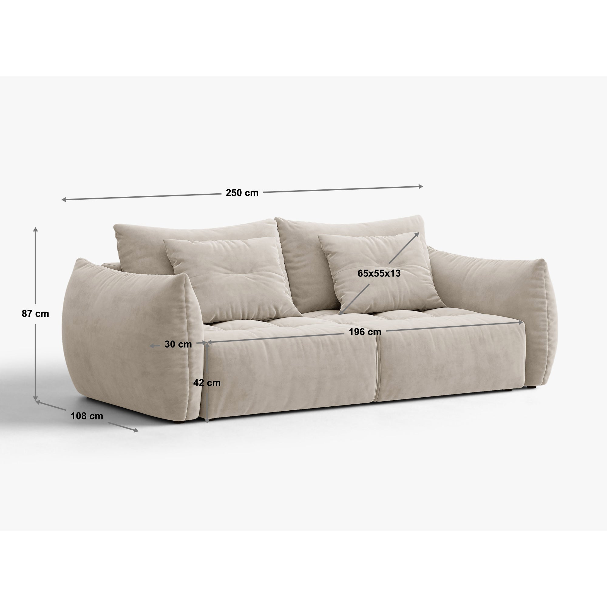 Sofa Bloom 250x108 cm, Materijal: Baršun