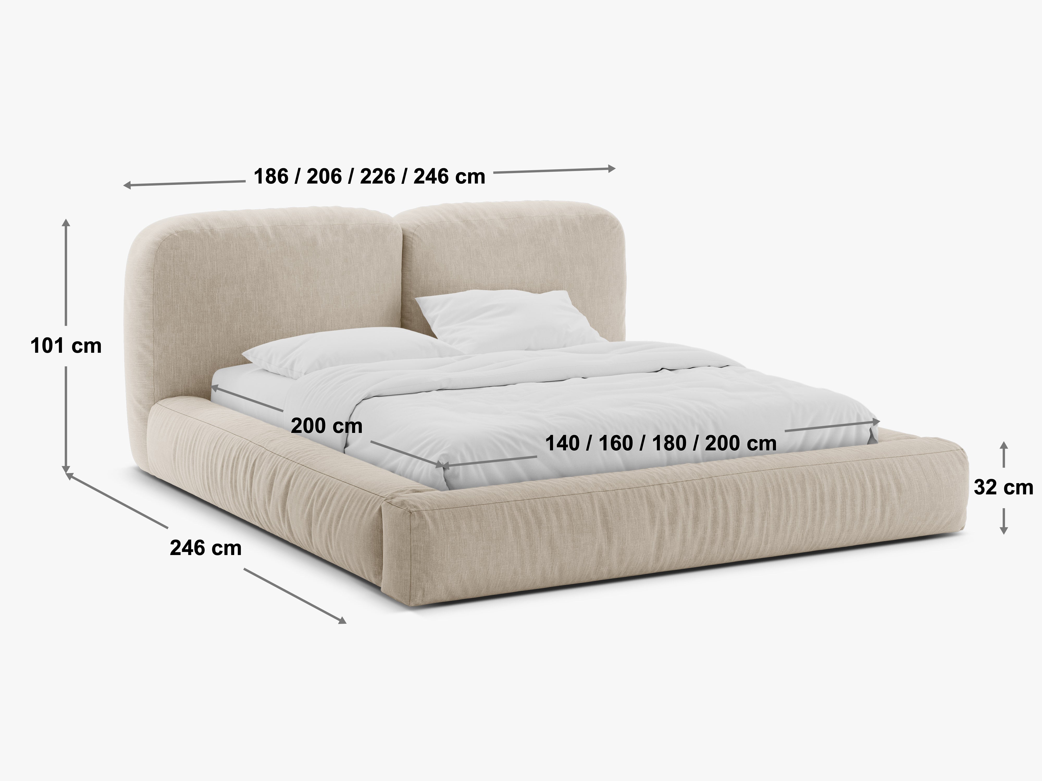 Krevet Martina, Materijal: Boucle