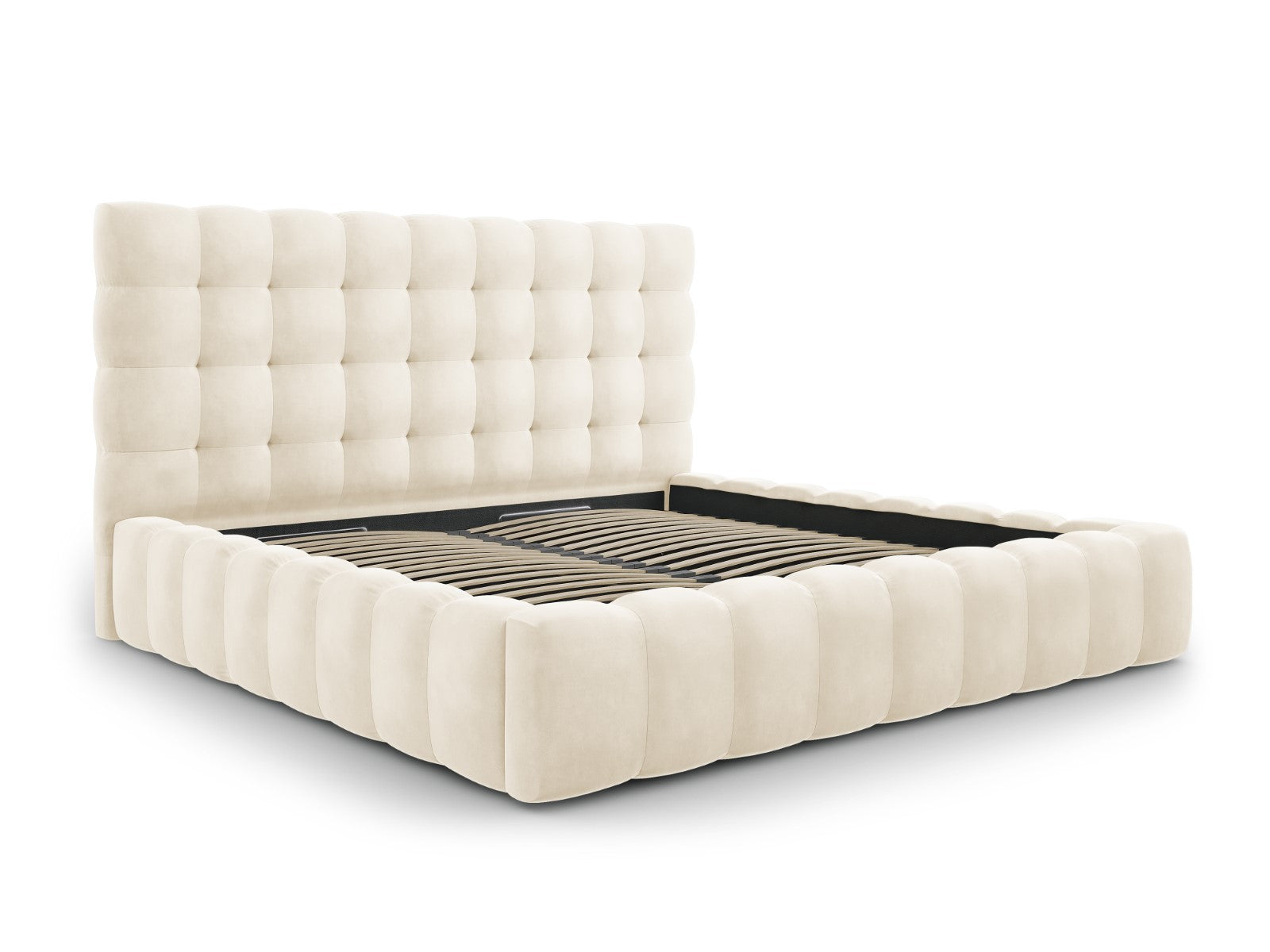 Mamaia okvir kreveta s uzglavljem i sandukom za odlaganje, Materijal: Baršun