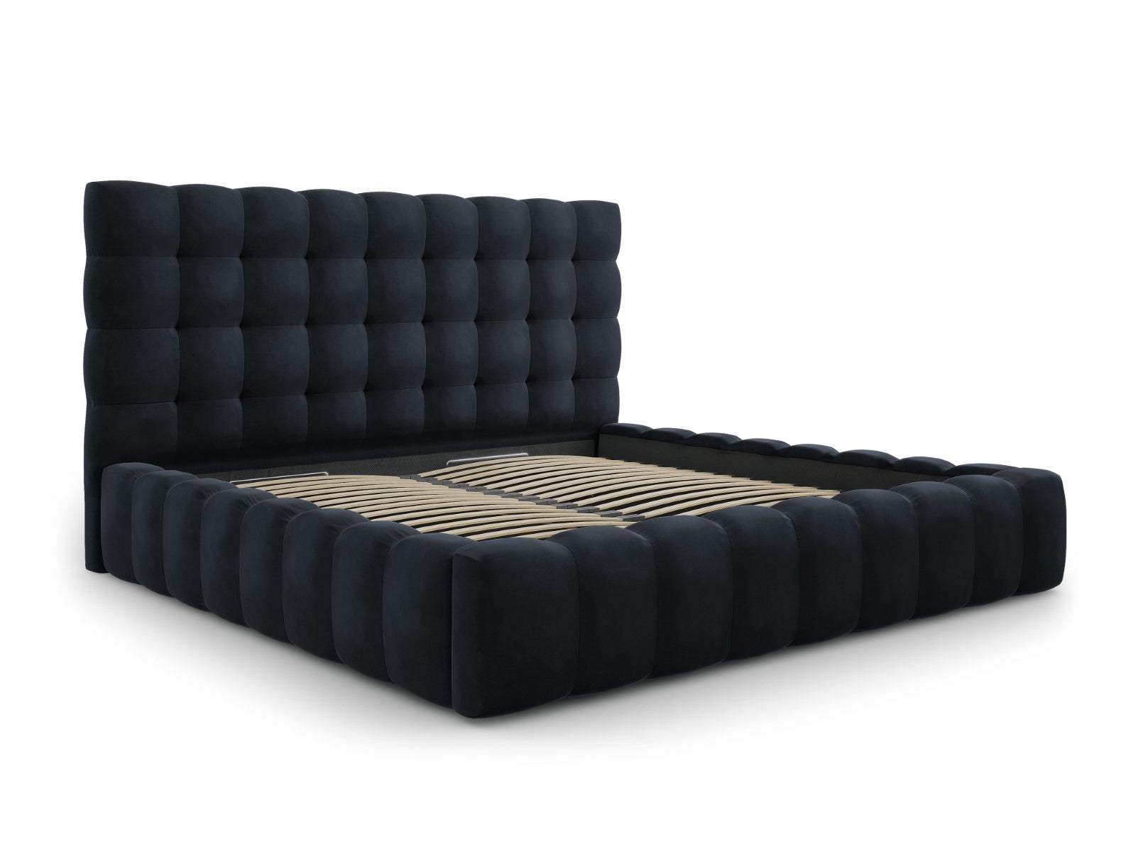 Mamaia okvir kreveta s uzglavljem i sandukom za odlaganje, Materijal: Baršun