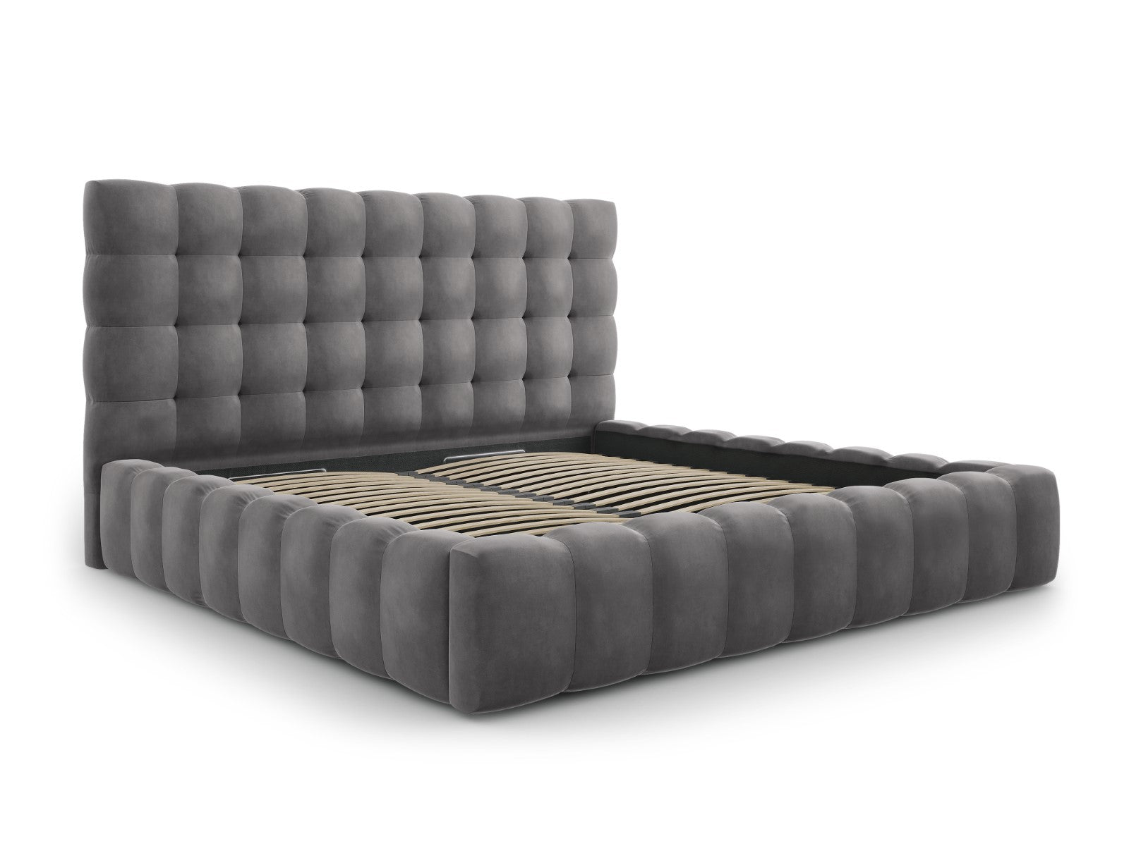 Mamaia okvir kreveta s uzglavljem i sandukom za odlaganje, Materijal: Baršun