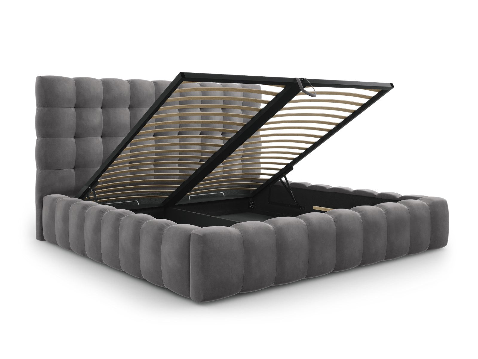 Mamaia okvir kreveta s uzglavljem i sandukom za odlaganje, Materijal: Baršun