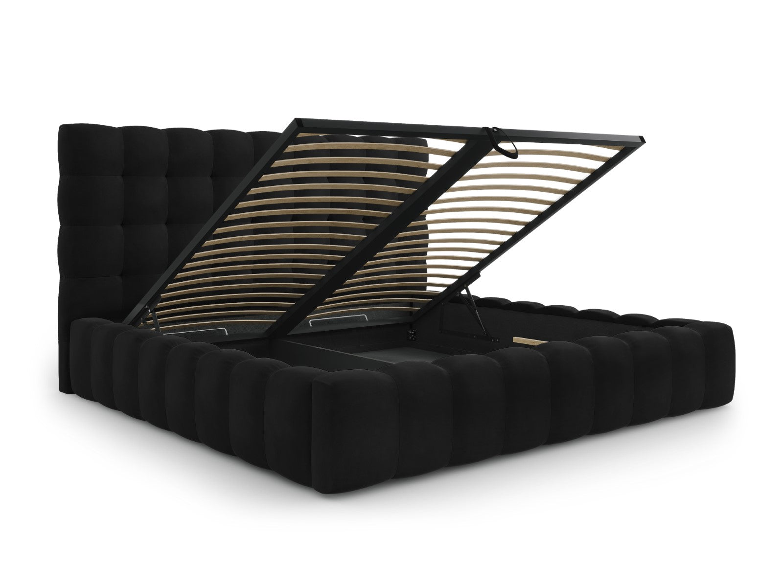 Mamaia okvir kreveta s uzglavljem i sandukom za odlaganje, Materijal: Baršun