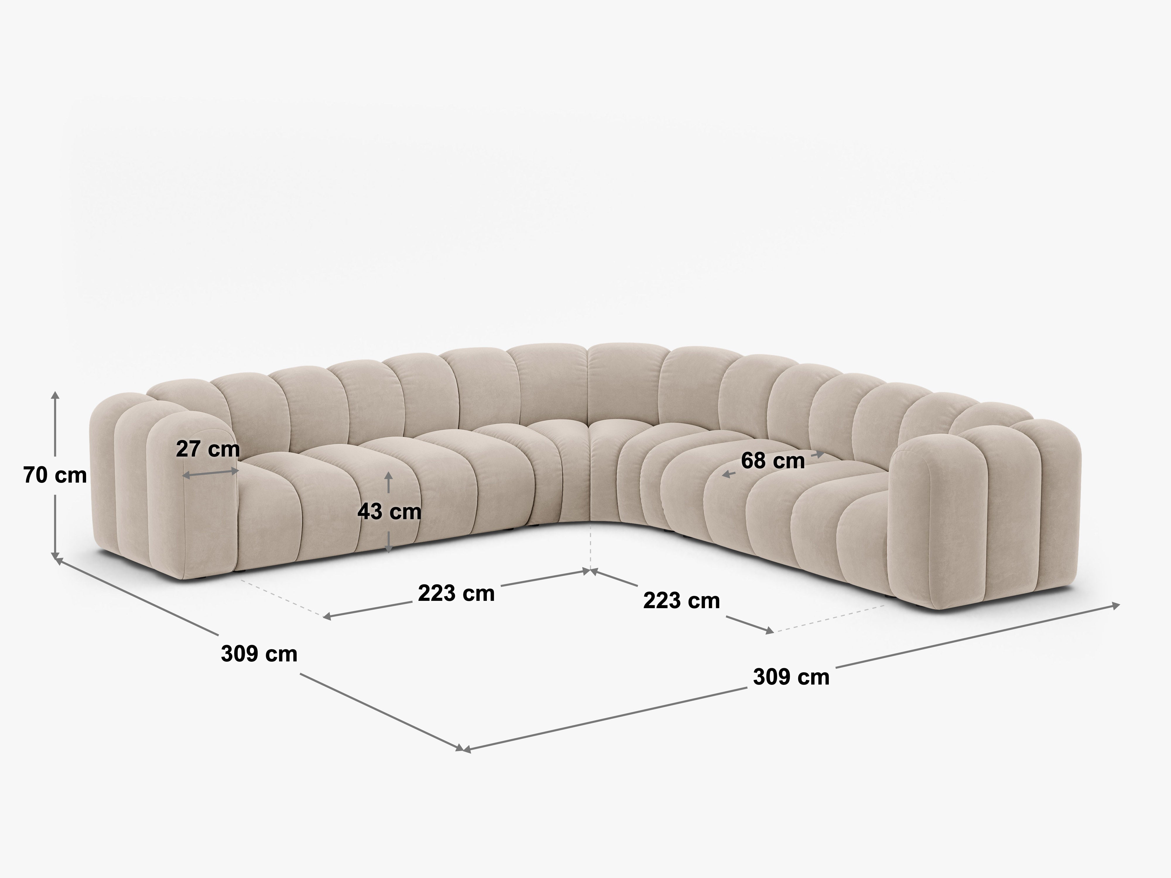 Kutna garnitura Lupine 309x309cm, Materijal: Baršun