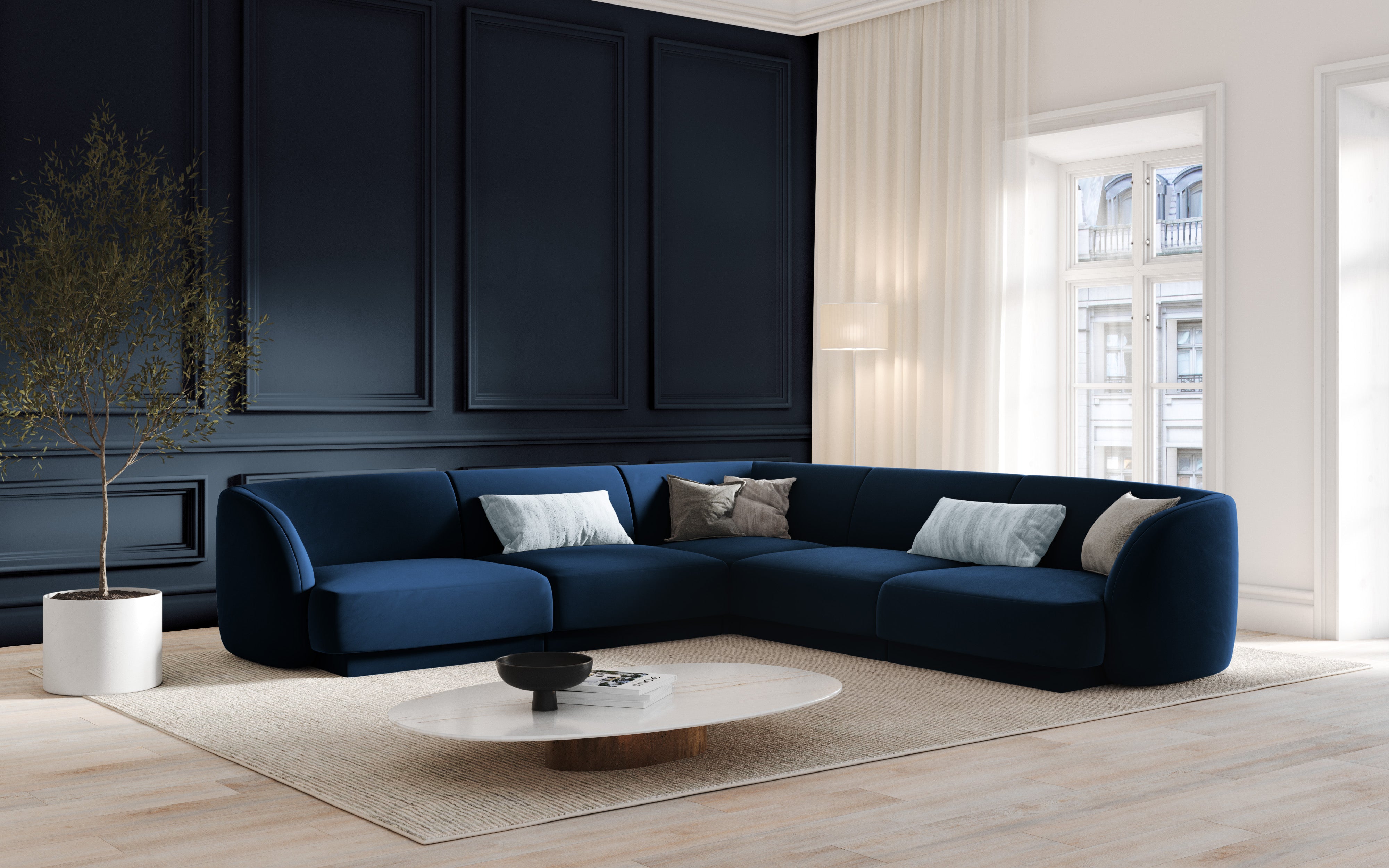 Kutna garnitura Miley 255x255cm, Materijal: Baršun