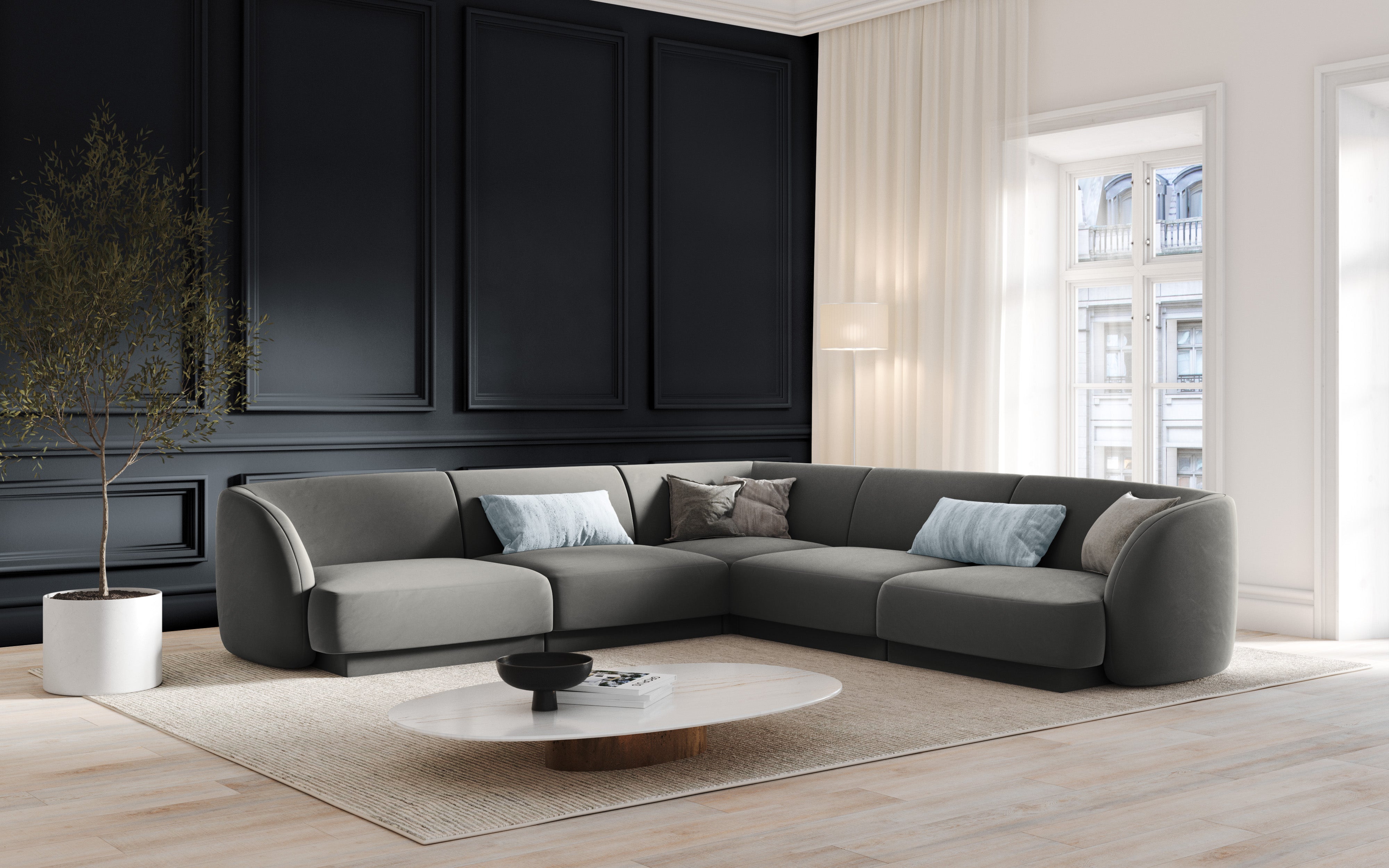 Kutna garnitura Miley 255x255cm, Materijal: Baršun