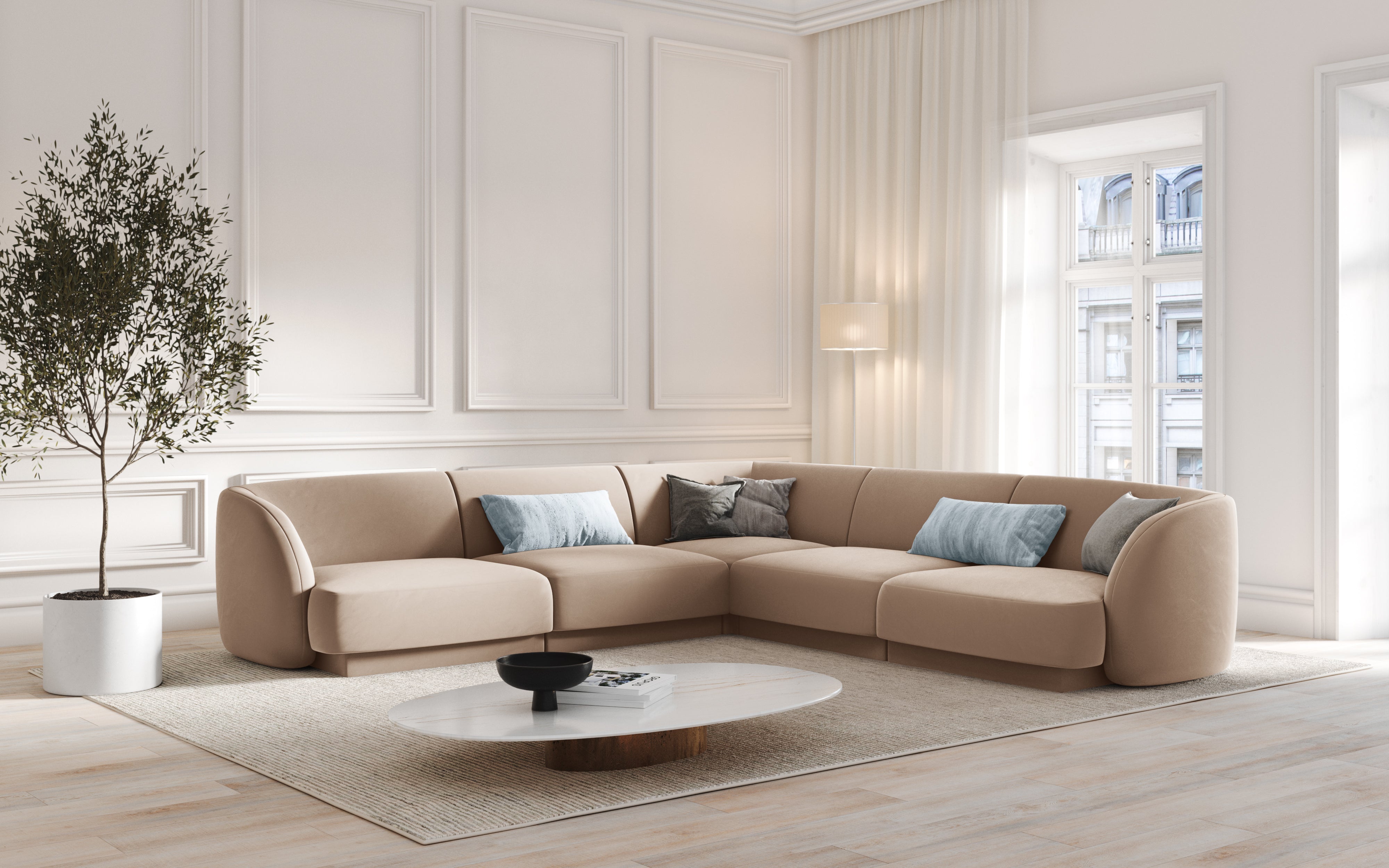 Kutna garnitura Miley 255x255cm, Materijal: Baršun