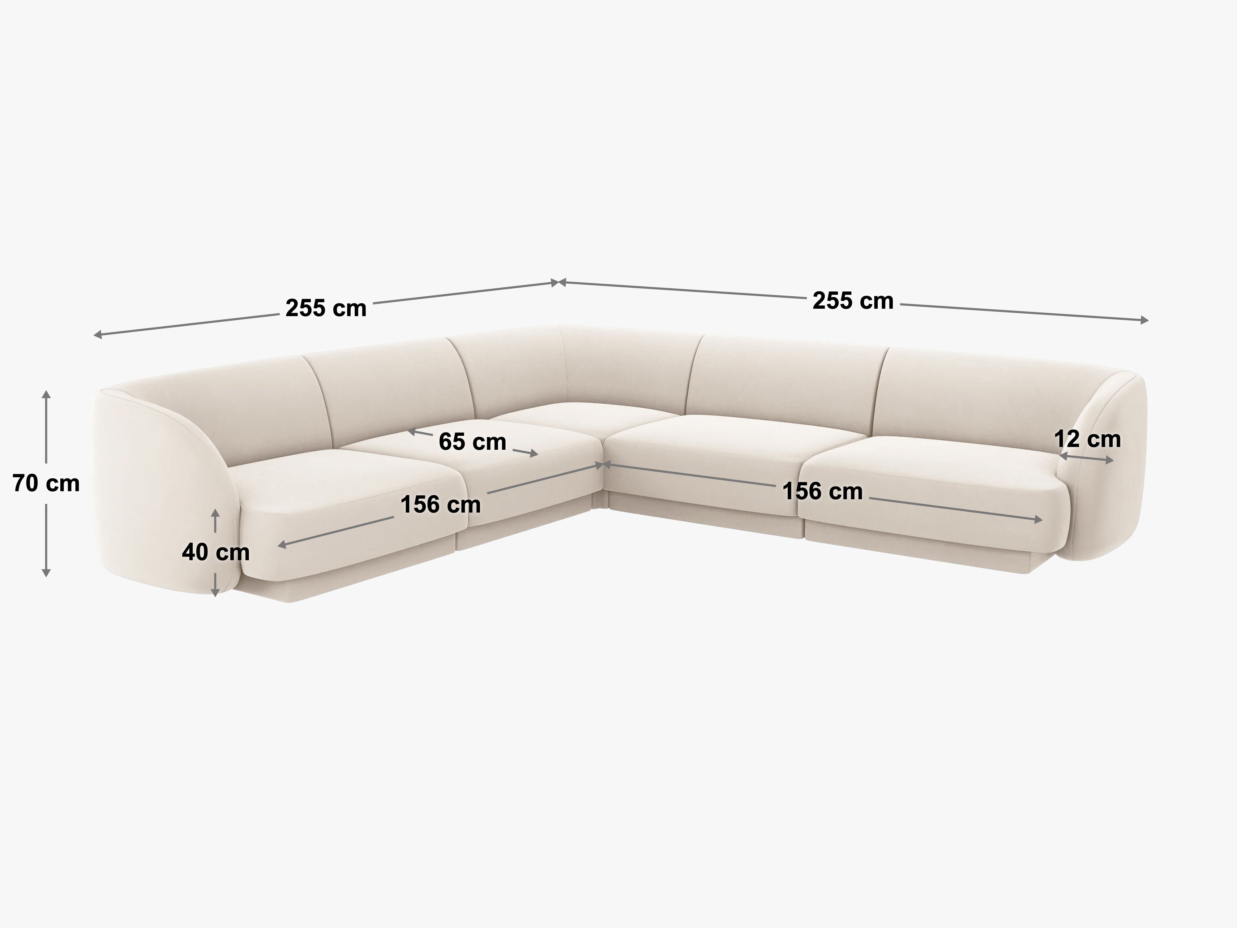 Kutna garnitura Miley 255x255cm, Materijal: Baršun