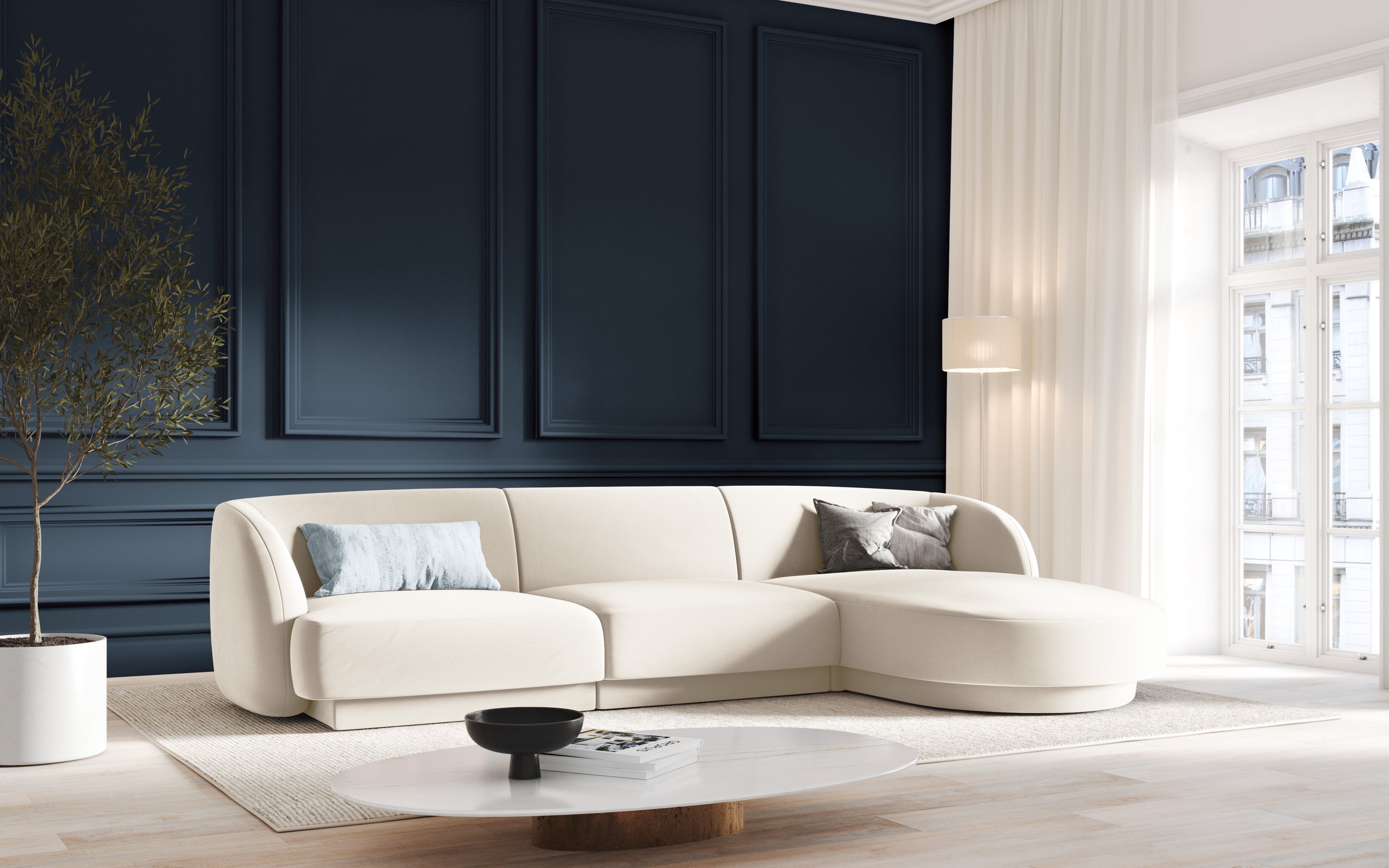 Kutna garnitura Miley 255x165cm, Materijal: Baršun