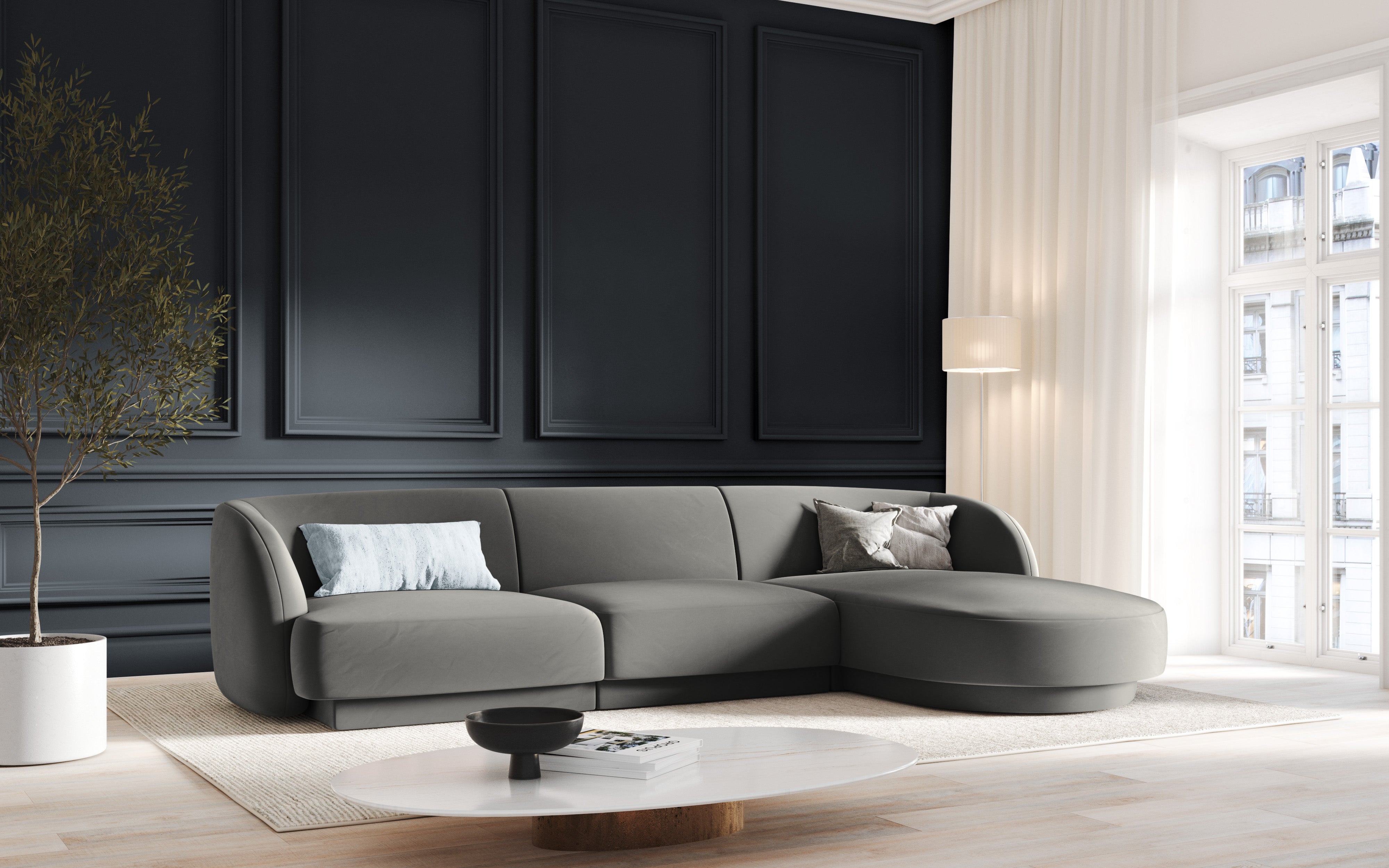 Kutna garnitura Miley 255x165cm, Materijal: Baršun