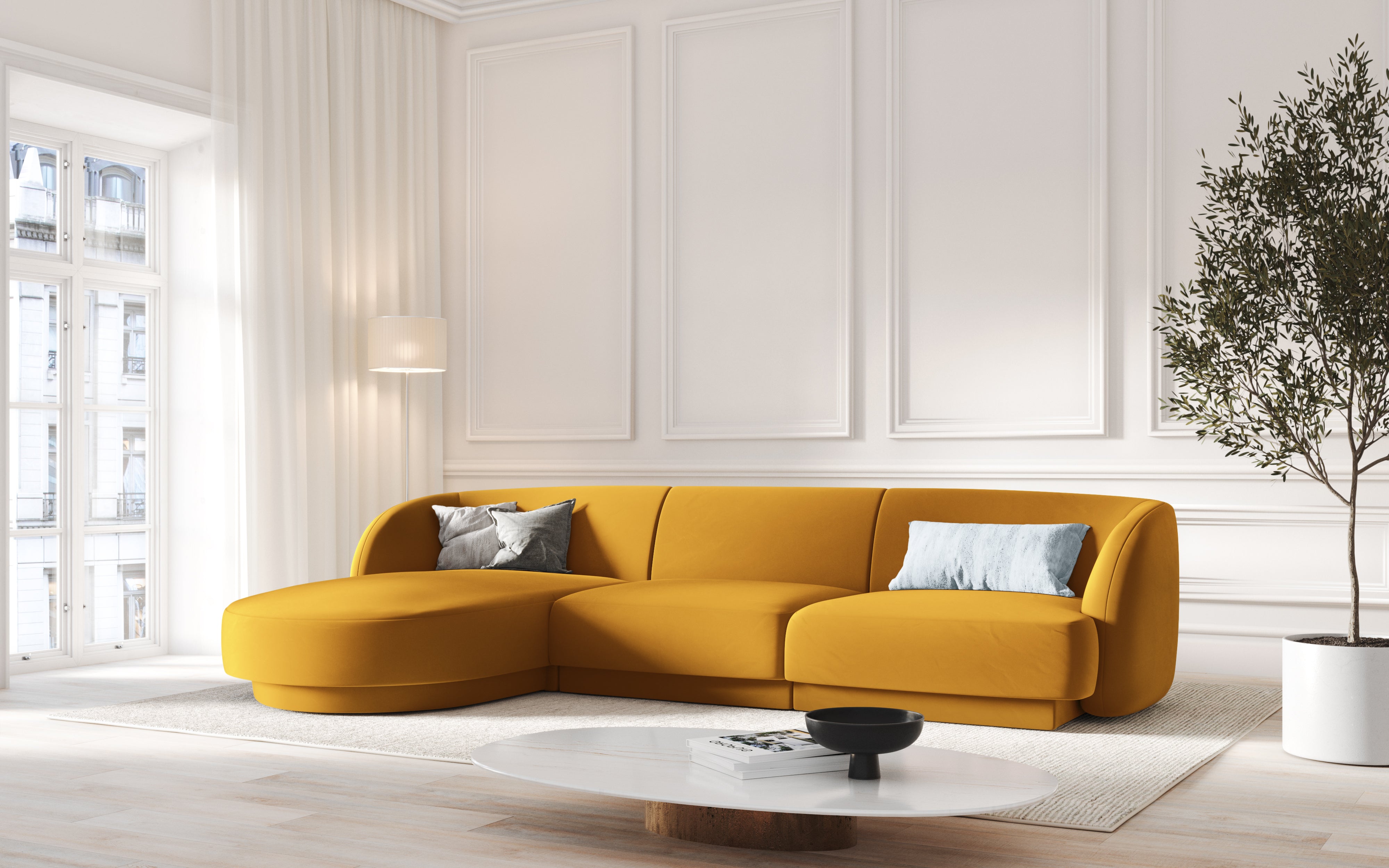 Kutna garnitura Miley 255x165cm, Materijal: Baršun