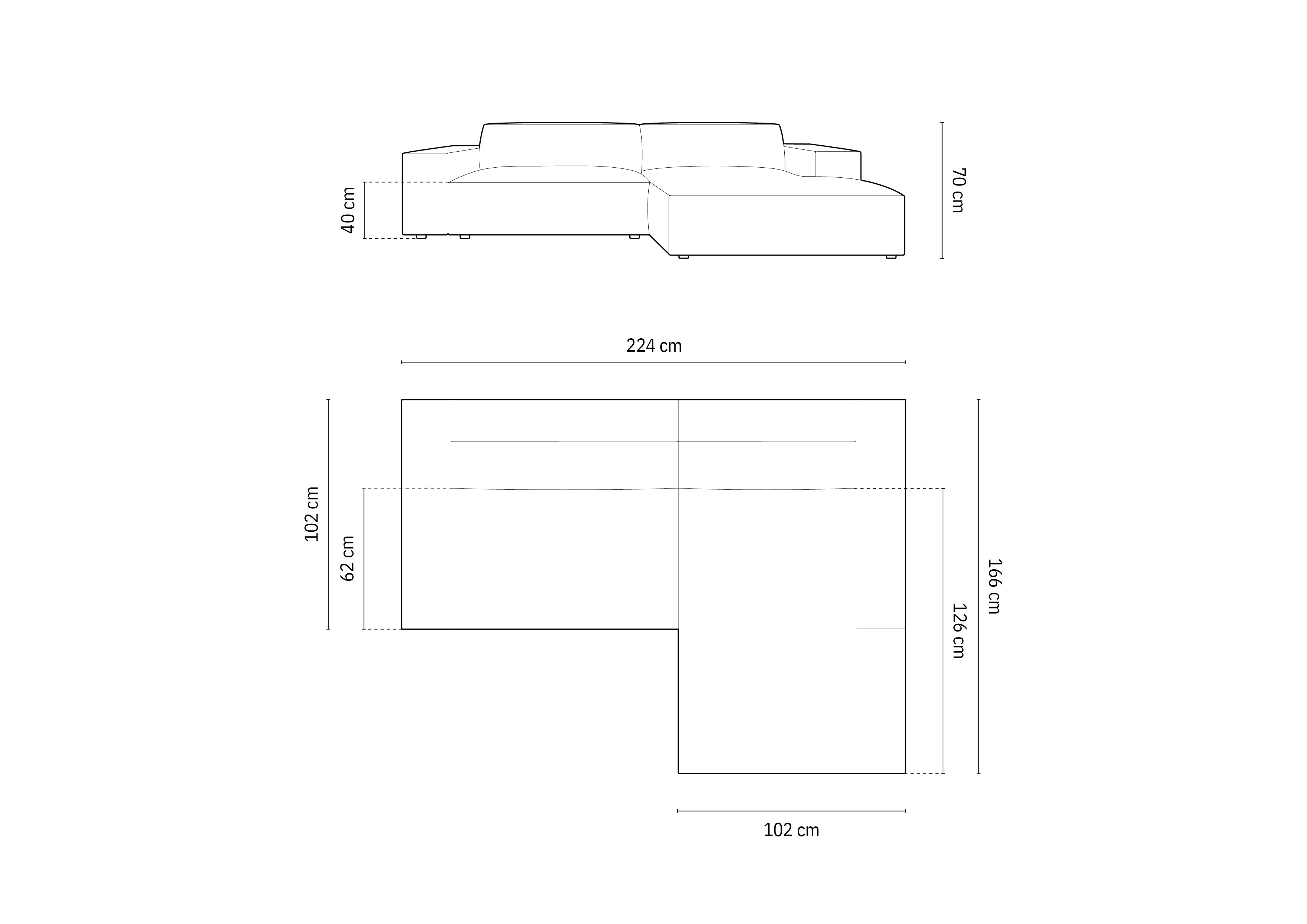 Kutna garnitura Jodie 224x162 cm, Materijal: Baršun